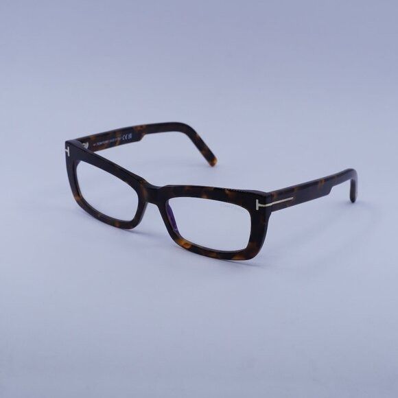 Tom Ford Tom Ford FT5966-B 052 Eyeglasses Dark Havana 55mm Rectangle Size ONE SIZE - 1 Thumbnail