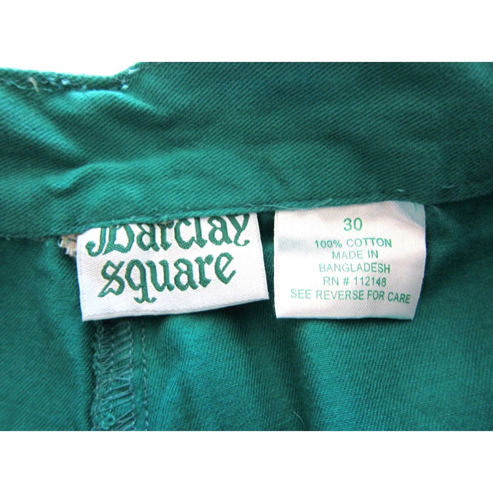 Vintage VINTAGE Barclay Square 100% Cotton Green Pleated High Rise Shorts Women 30/L Size 30" / US 8 / IT 44 - 4 Thumbnail