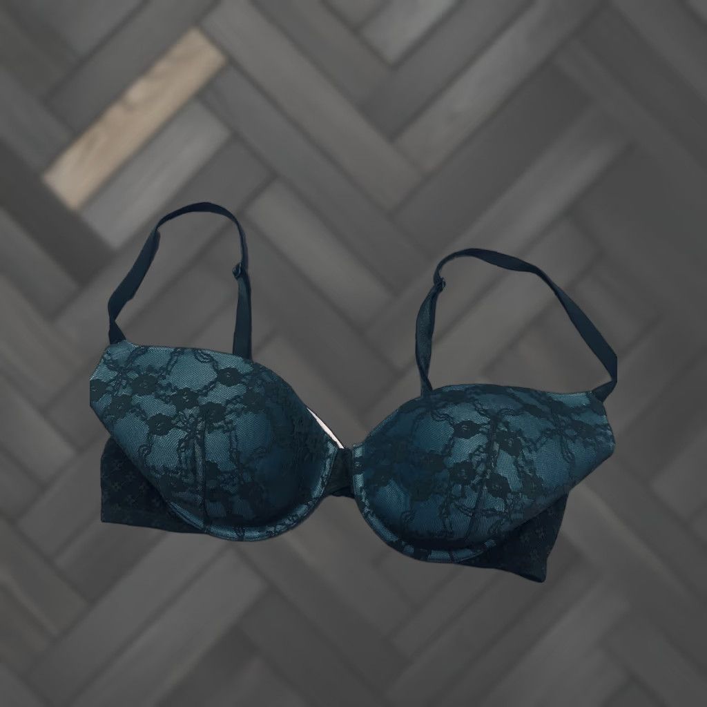 Victoria's Secret Victoria’s Secret Lined Perfect Coverage Bra Green Floral 36C Women Underwired T-Shirt Size ONE SIZE - 1 Thumbnail