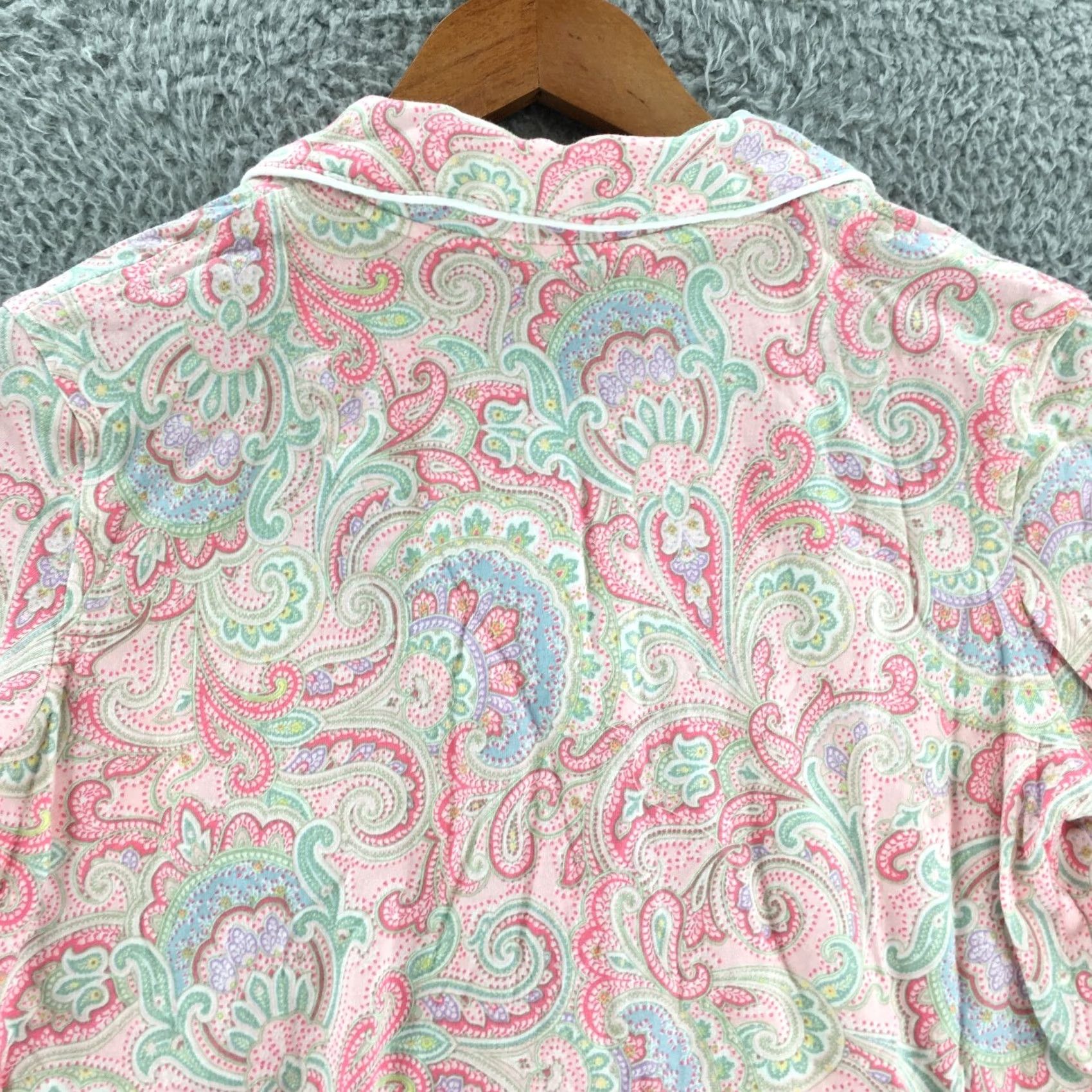 Ralph Lauren Lauren Ralph Lauren Womens XS Pink Paisley Button Up Shirt Short Sleeve Size XS / US 0-2 / IT 36-38 - 7 Thumbnail