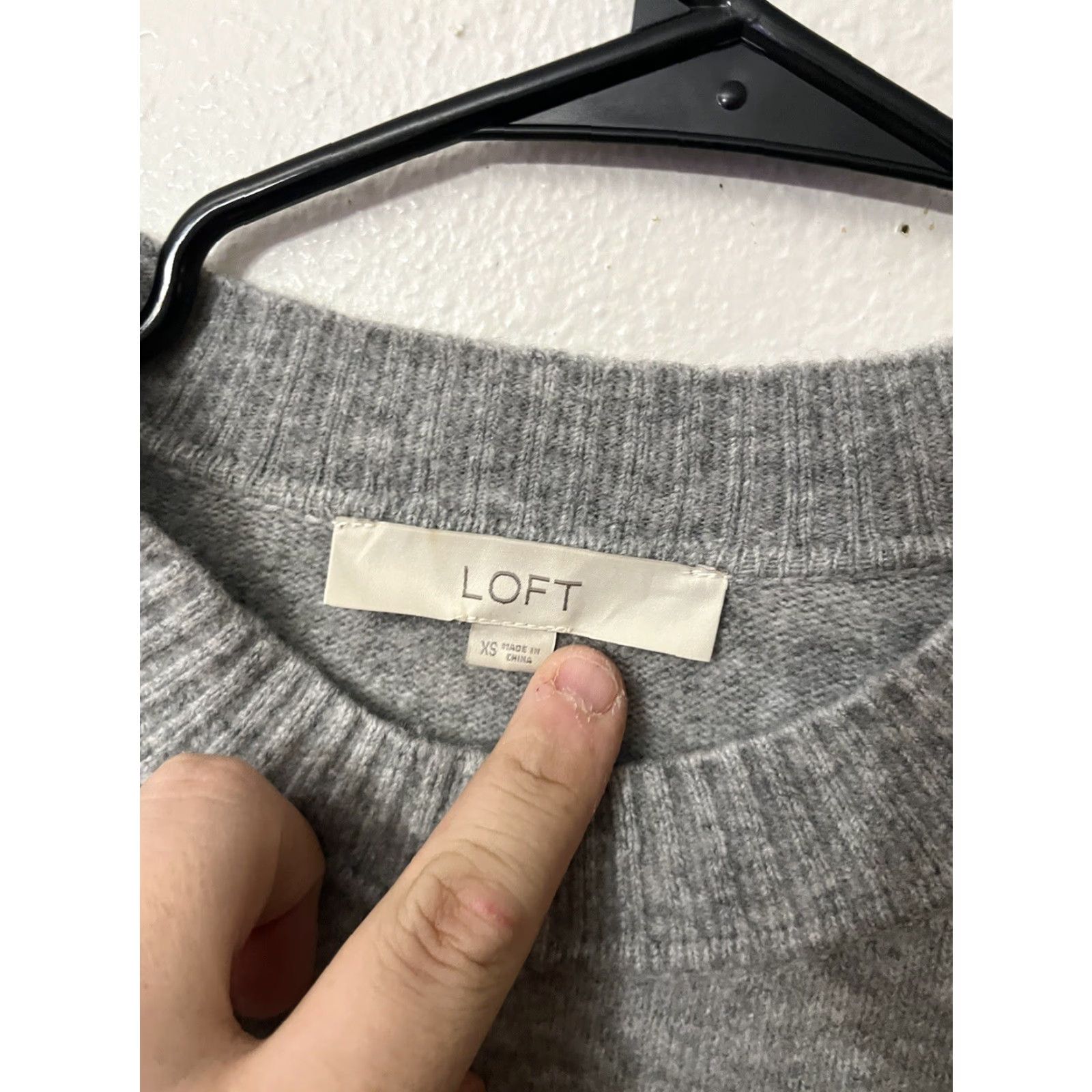 Loft VINTAGE LOFT Crew Neck Pullover Sweater Women XS Gray Solid Cozy Acrylic Size XS / US 0-2 / IT 36-38 - 3 Thumbnail