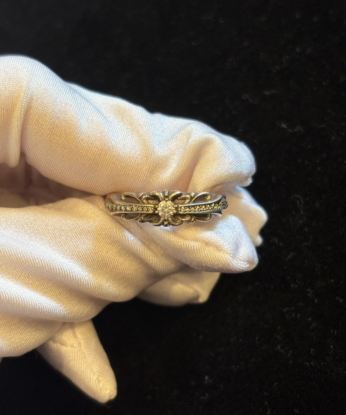Chrome Hearts Diamond Mini Floral Ring