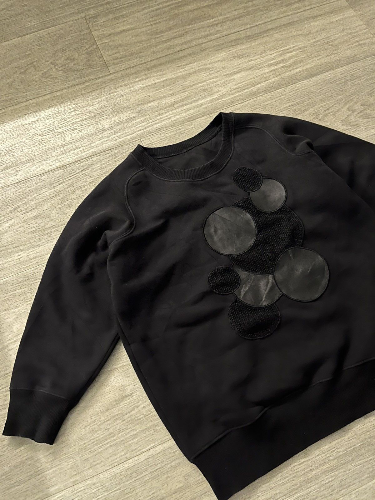Christopher Kane × Designer Christopher Kane Lux swag affliction leather logo sweatshirt Size M / US 6-8 / IT 42-44 - 4 Thumbnail