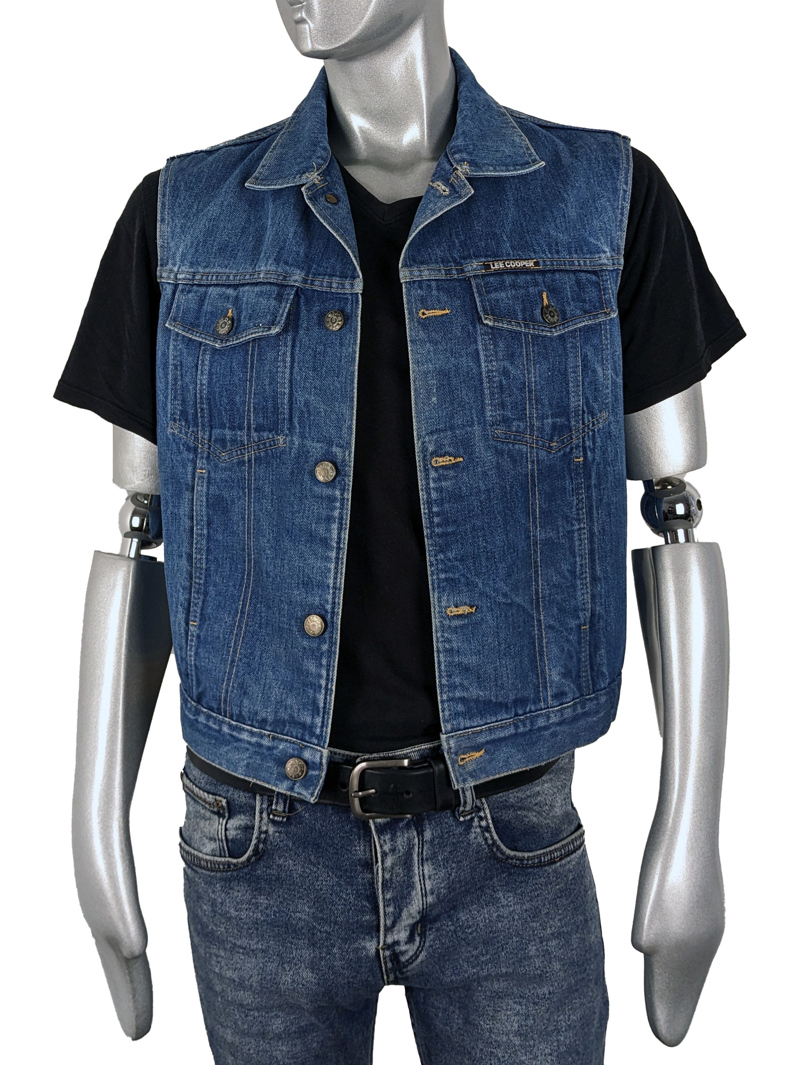 Lee Y2K Lee Cooper Custom Hand Painted Blue Denim Vest Size US M / EU 48-50 / 2 - 5 Thumbnail