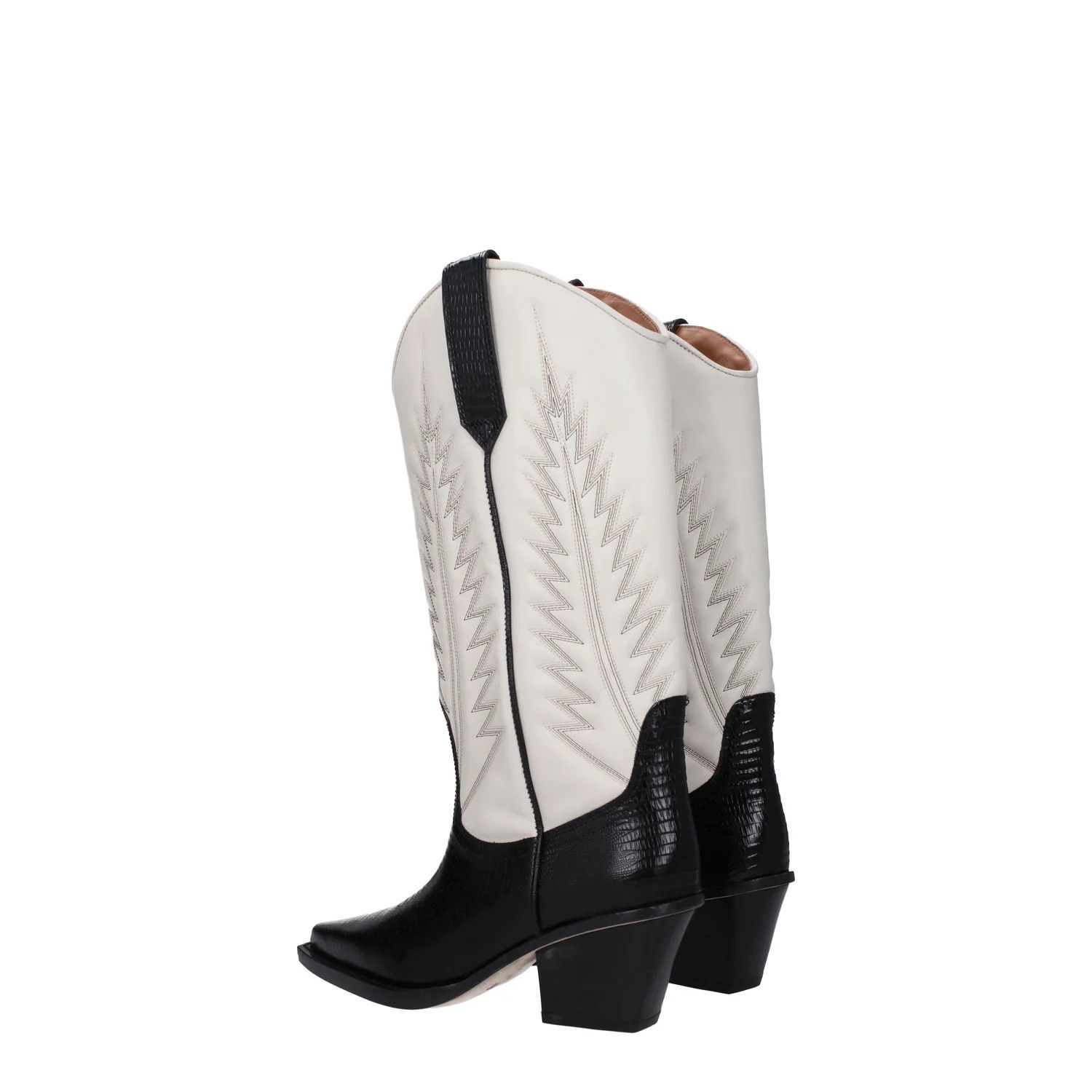 Paris Texas ob1o1e1124 Leather Boots in Black Beige Size US 5 / IT 35 - 4 Thumbnail