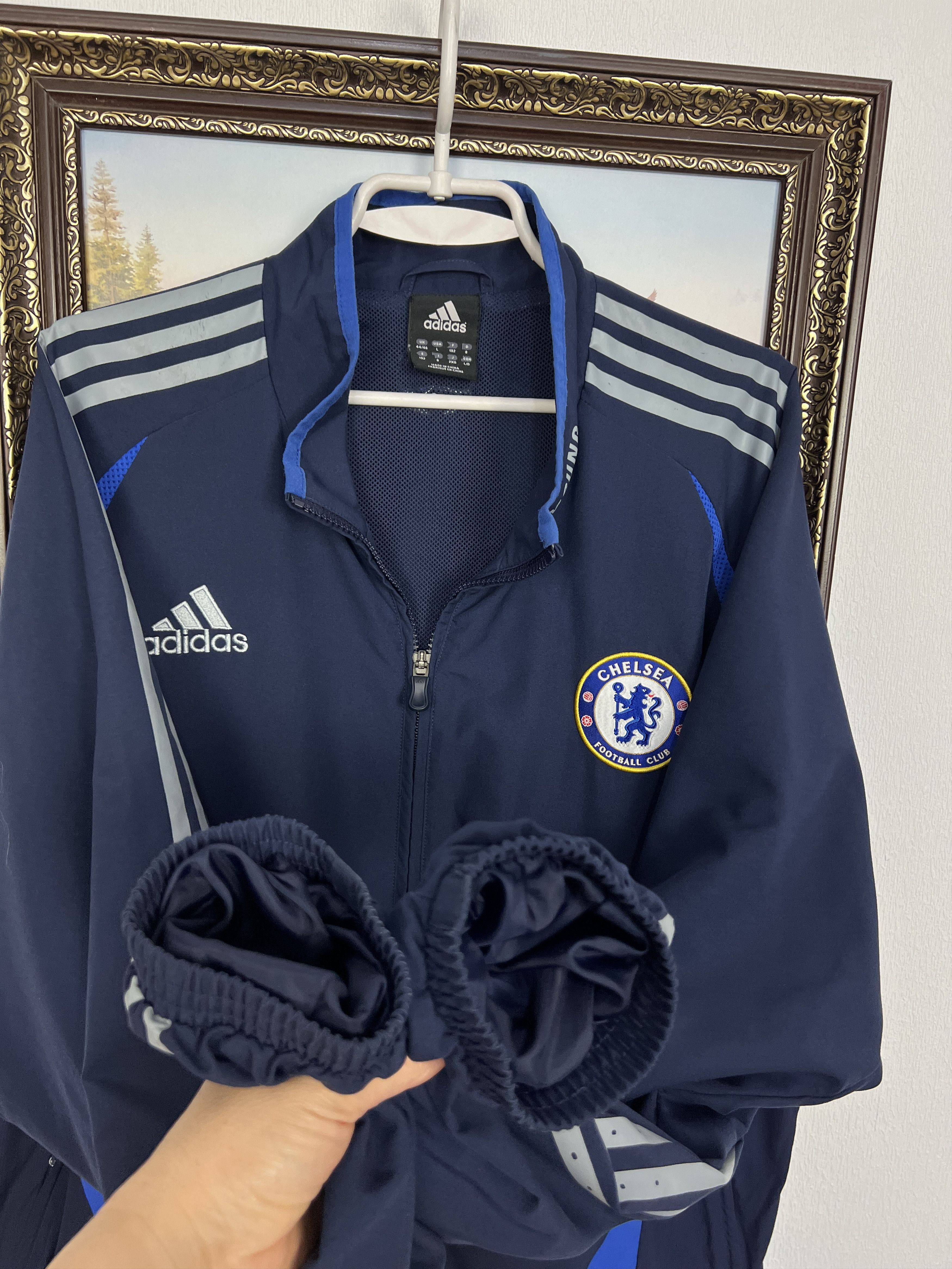 Adidas Vintage Chelsea Football Train Jacket Soccer Track Top Zip Size US L / EU 52-54 / 3 - 7 Thumbnail
