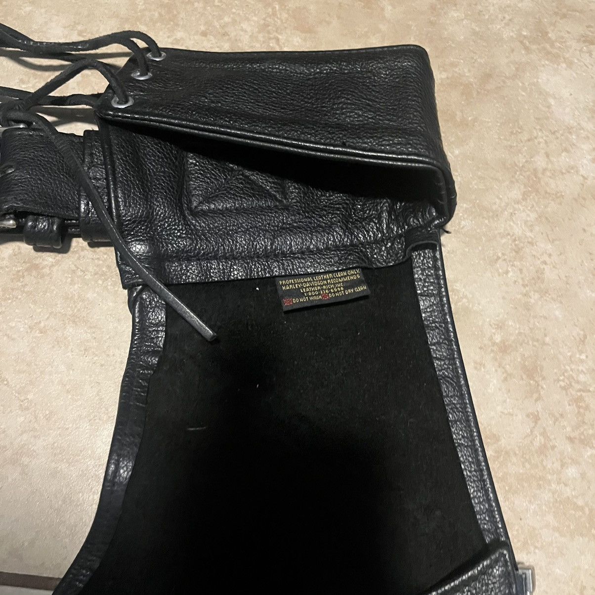 Harley Davidson × Leather Harley Davidson Made in USA 🇺🇸 Leather Chaps Size US 32 / EU 48 - 4 Thumbnail