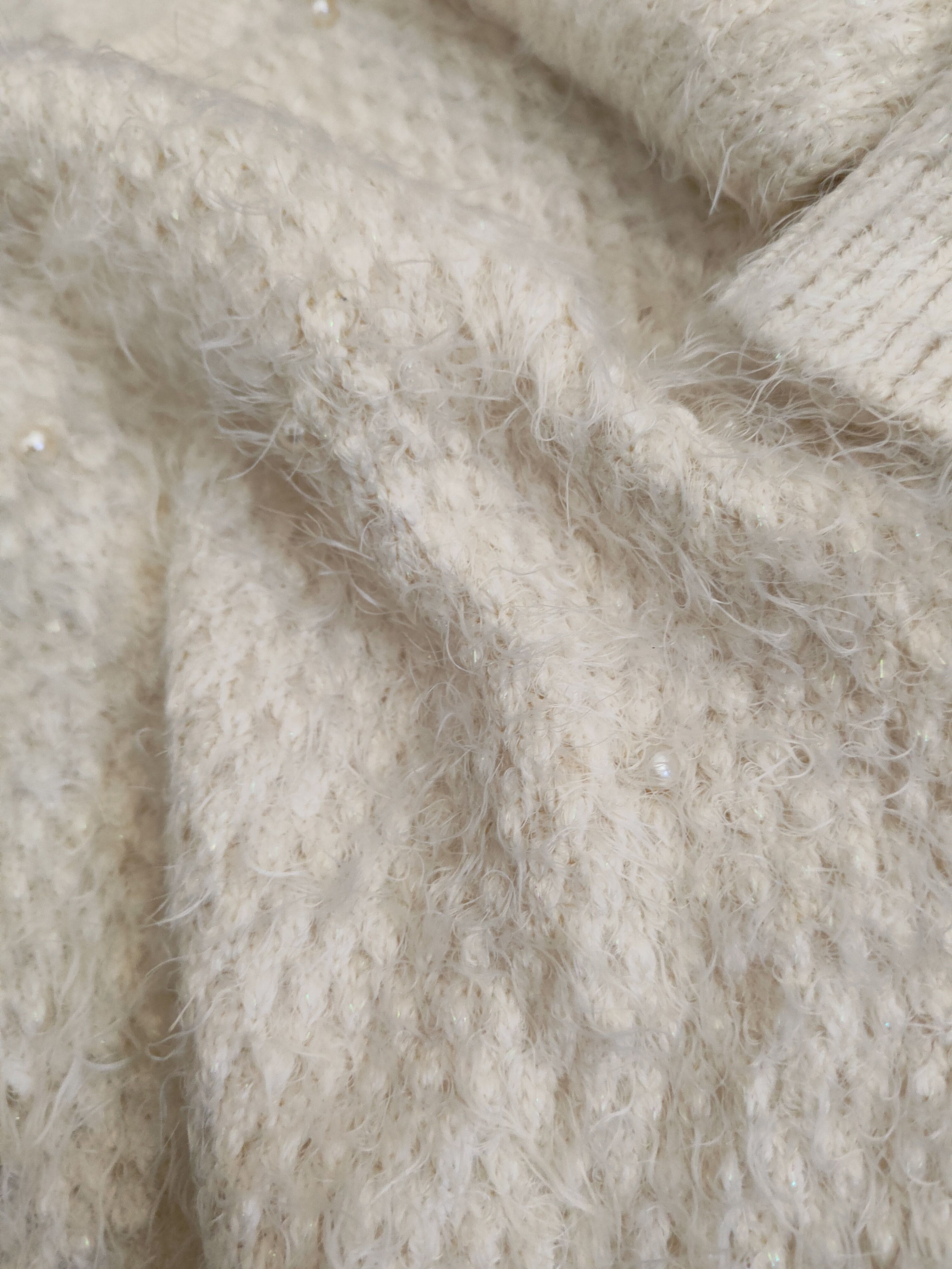 Japanese Brand DL Ingni Cream Fur Mohair Knitwear #46-541 Size M / US 6-8 / IT 42-44 - 12 Thumbnail