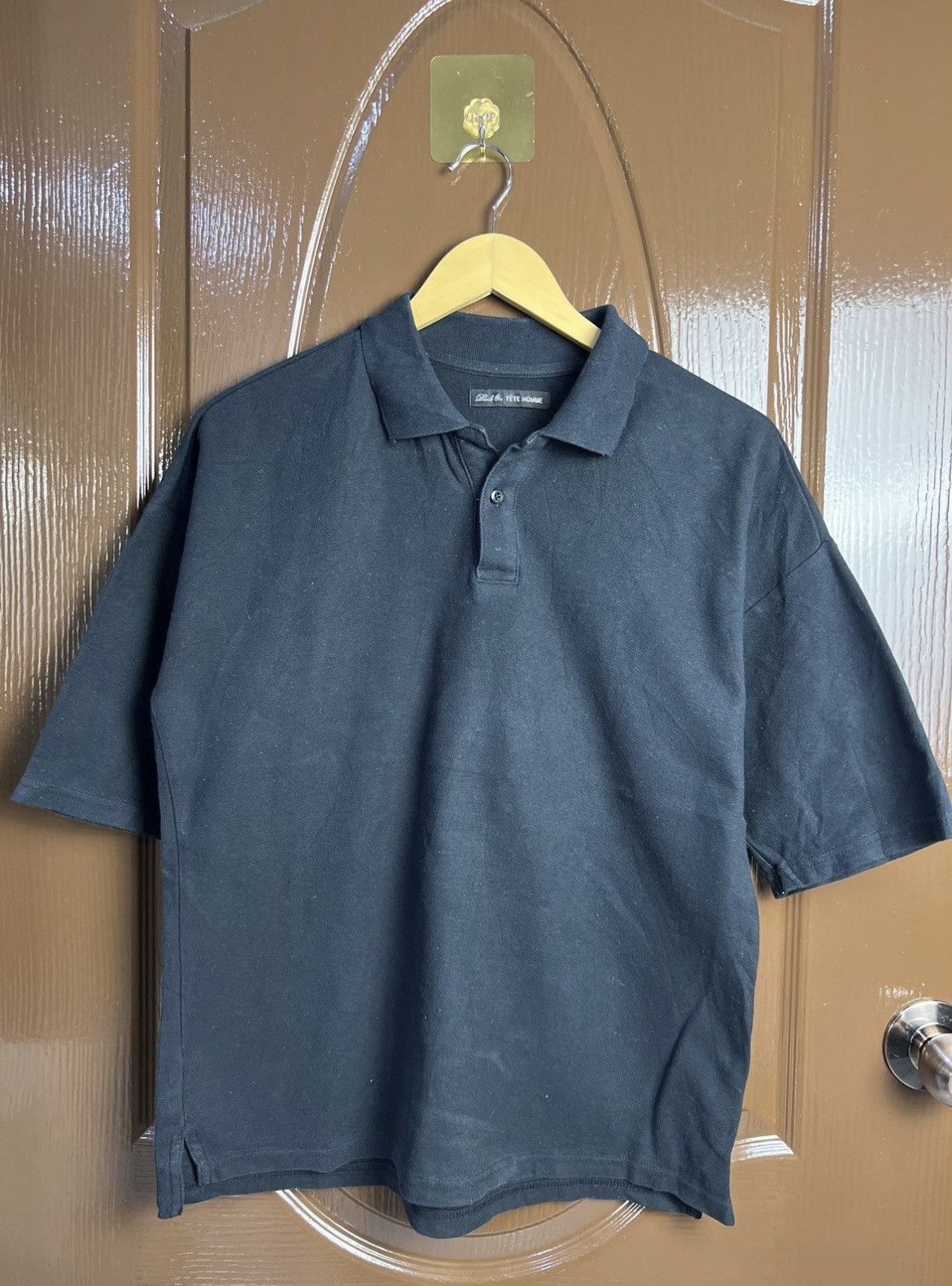 Tete Homme 🔥Black On Tête Homme Issey Miyake Polo Tees Size US M / EU 48-50 / 2 - 2 Thumbnail