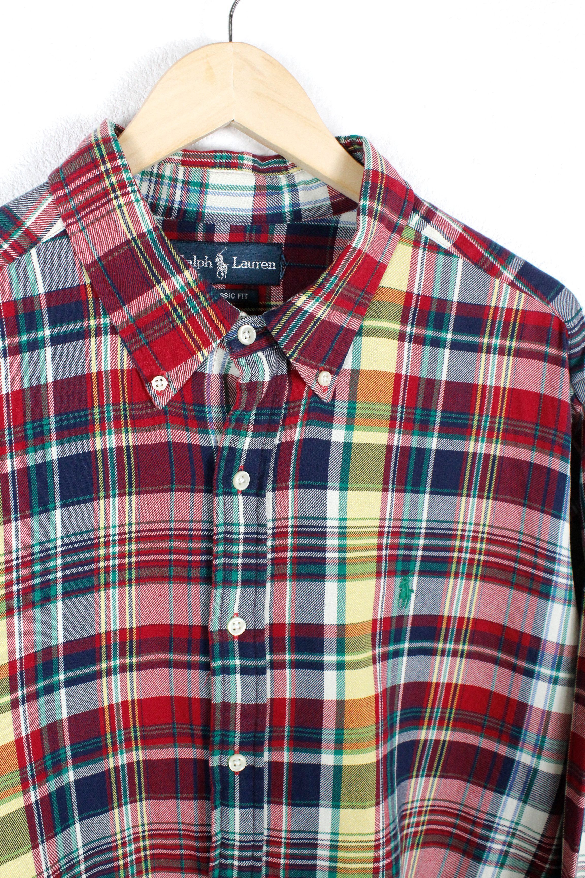 Polo Ralph Lauren Polo Ralph Lauren Logo Multicolor Check Flannel Oxford Shirt Size US XL / EU 56 / 4 - 2 Thumbnail