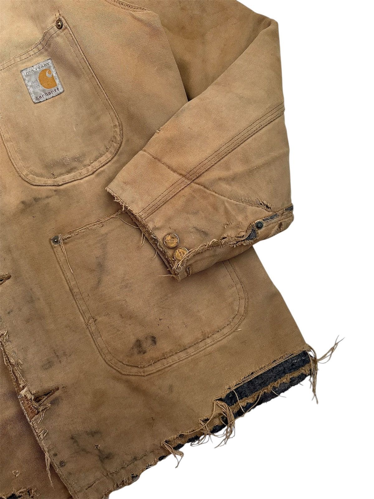 Carhartt Late 80s Extremely Thrashed Carhartt Brown Detroit Jacket Size US L / EU 52-54 / 3 - 8 Thumbnail