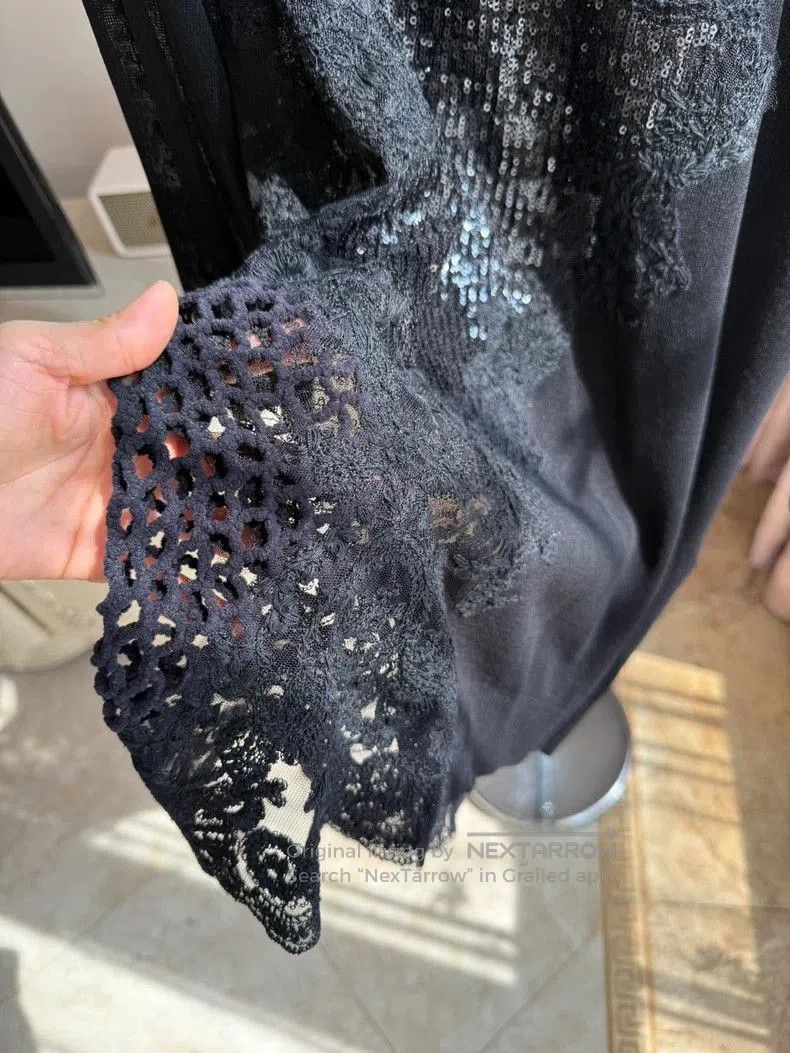 Maison Margiela Black Lace Knit Top Size 40. Size US L / EU 52-54 / 3 - 3 Thumbnail