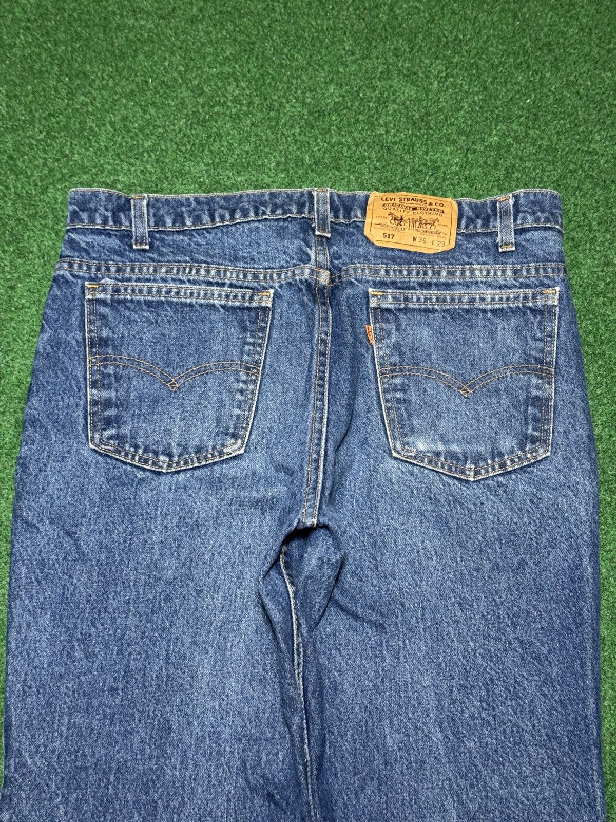 Levi's Vintage Clothing Levis 517 Orange Tab Vintage 90s 34x29 Med/Dark Wash Jeans Size US 34 / EU 50 - 2 Thumbnail