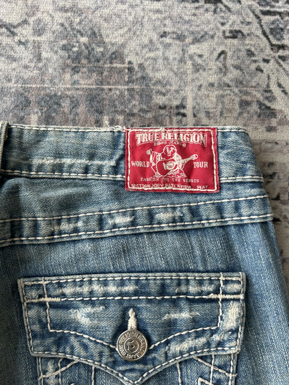 If Six Was Nine True Religion Flared Patchwork Jeans Size US 28 / EU 44 - 15 Thumbnail