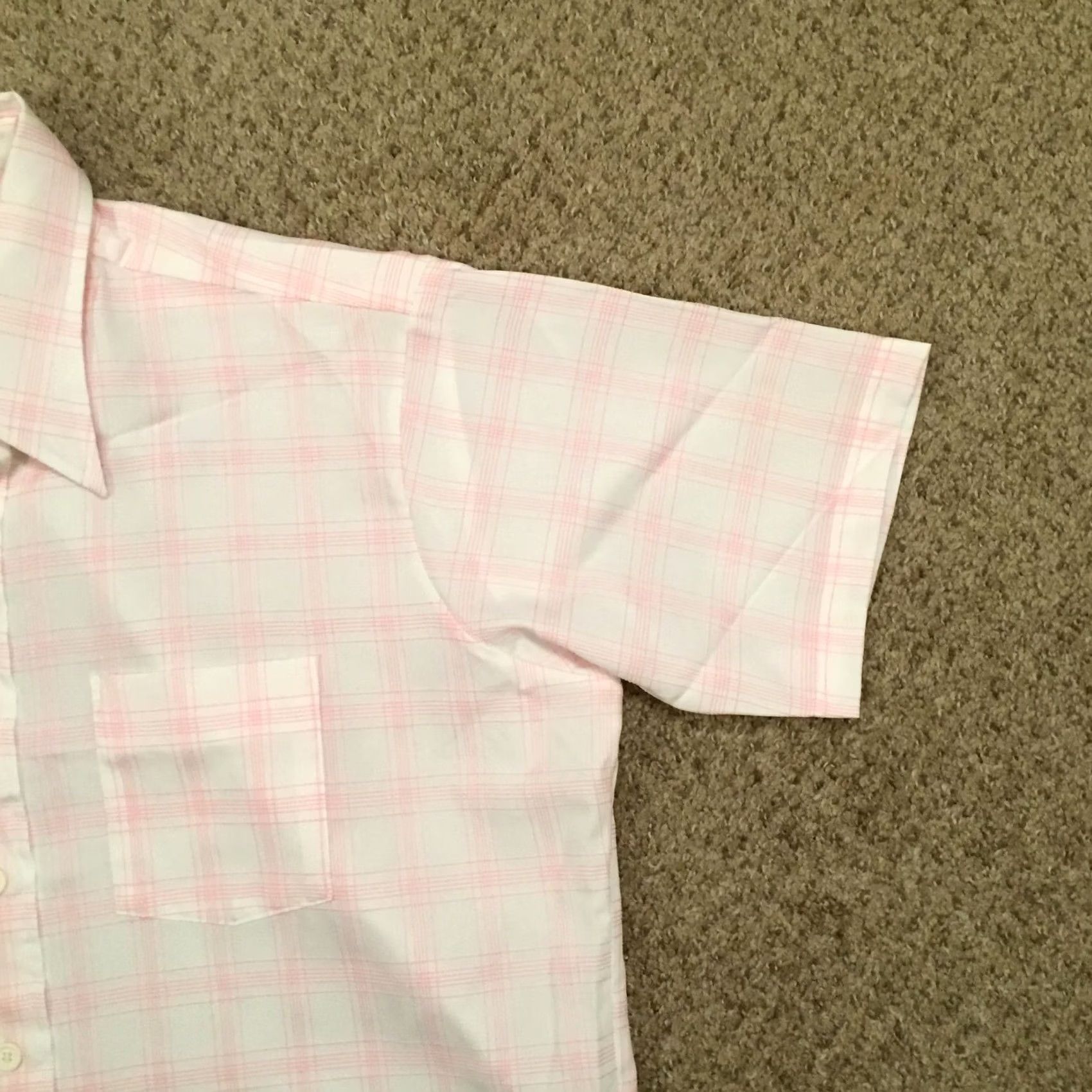 Arrow Arrow Shirt Mens 17.5 Pink Plaid Short Sleeve Button Up Size US XXL / EU 58 / 5 - 4 Thumbnail
