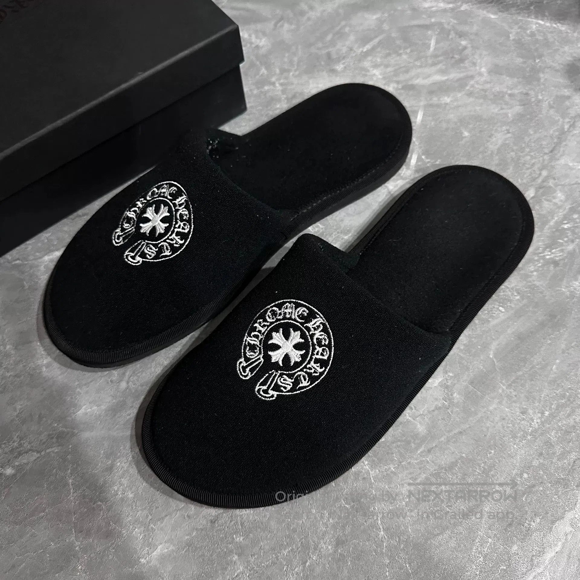 Chrome Hearts Chrome Hearts Black Cotton Hotel Slippers. Size US 9.5 / EU 42-43 - 1 Thumbnail