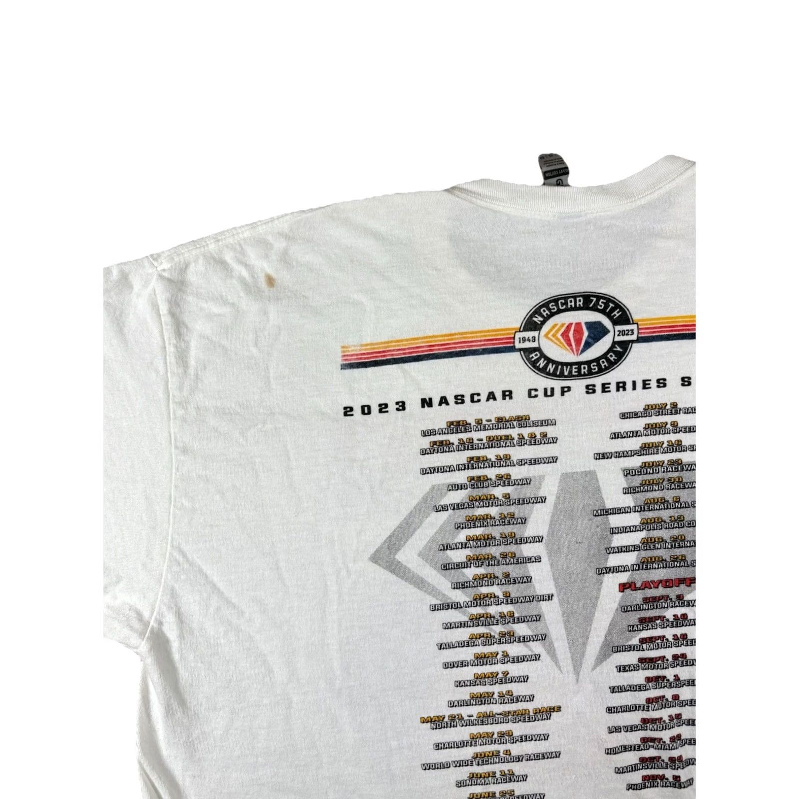 Gildan Gildan White Shirt NASCAR 75th Anniversary Chicago Street Race Grant Park 220 Short Sleeve Crew Neck XL Men’s Shirt Size US XL / EU 56 / 4 - 5 Thumbnail