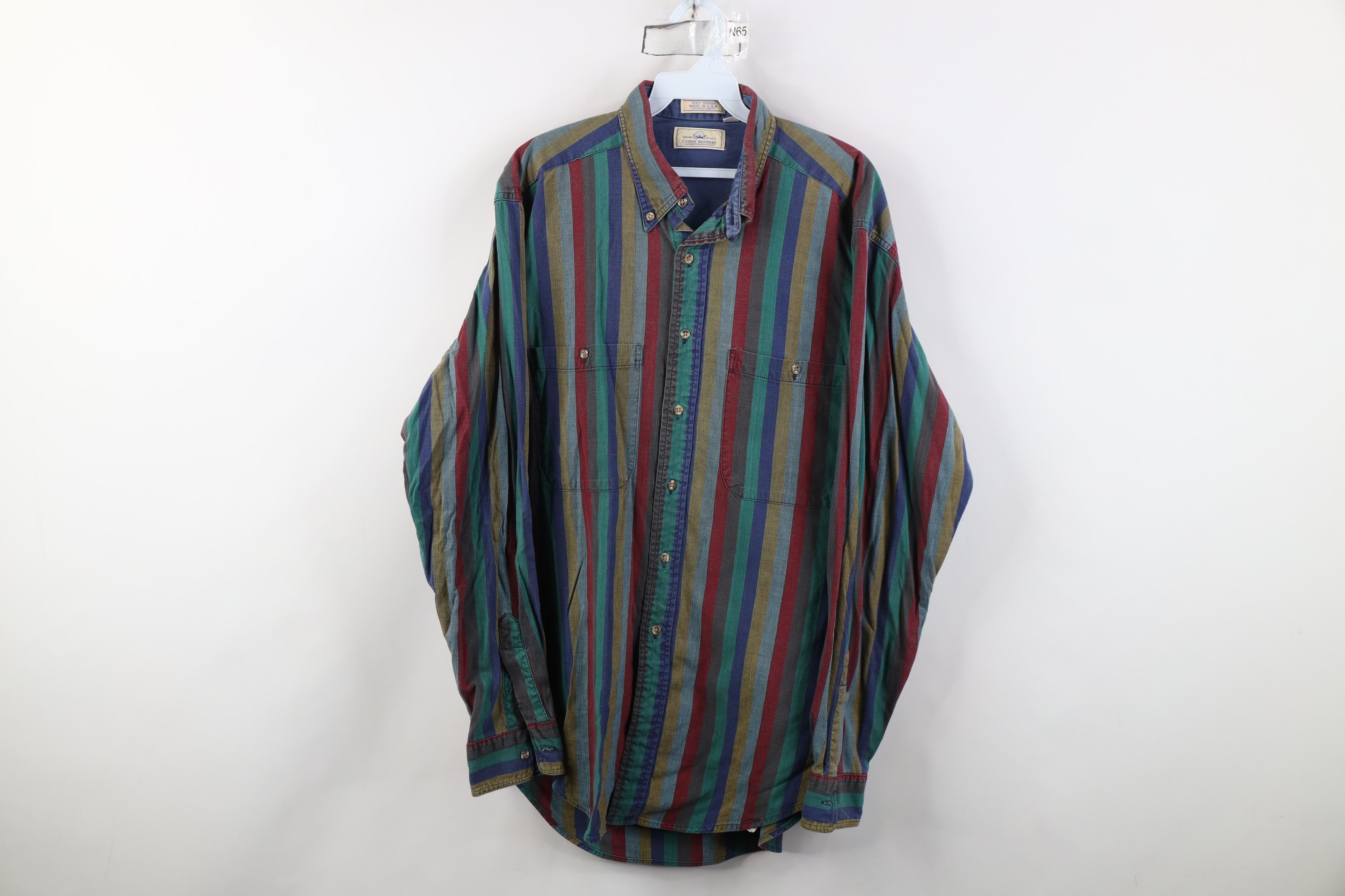 Vintage Vintage 90s Streetwear Cotton Twill Button Down Shirt Size US XL / EU 56 / 4 - 1 Thumbnail