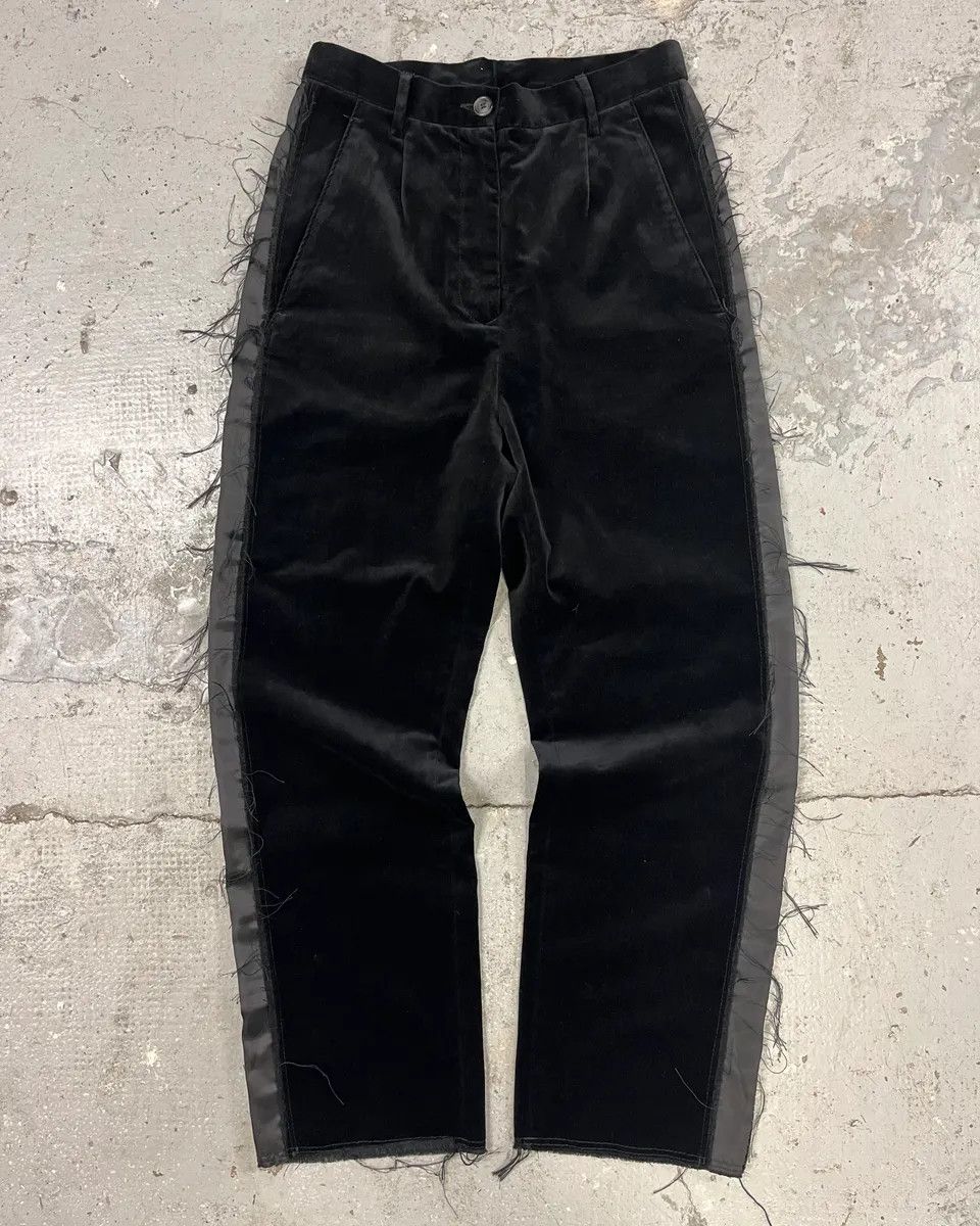 Maison Margiela × Vintage Maison Margiela MM6 Velvet Distressed Lines Pants Size 26" / US 2 / IT 38 - 1 Thumbnail