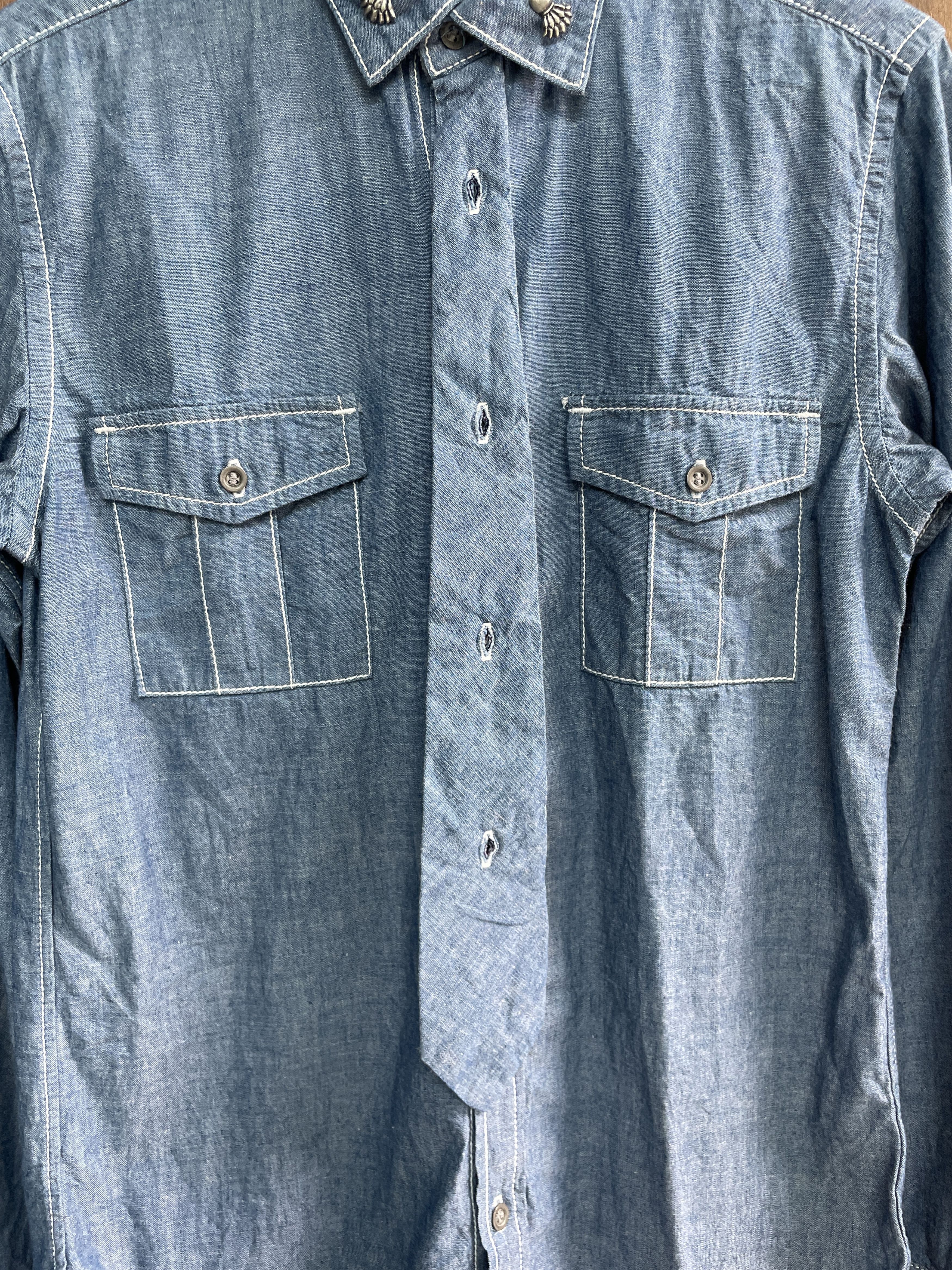 Maison MIHARA YASUHIRO Maison MIHARA YASUHIRO Vintage Denim Shirt Size US M / EU 48-50 / 2 - 5 Thumbnail