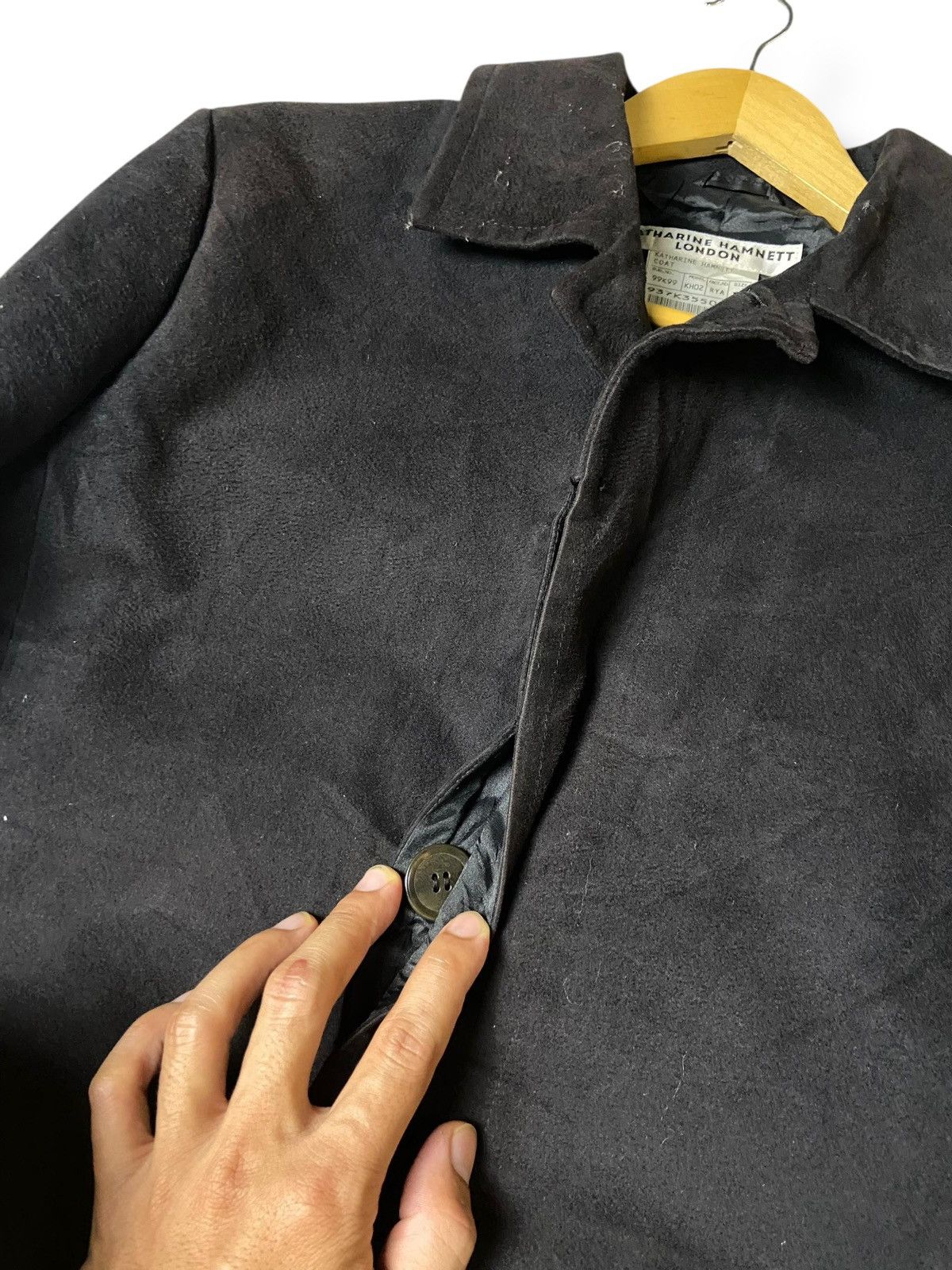 Japanese Brand × Katharine Hamnett London × Vintage Katherine Hamnett London Cotton Polyester Long Coat (130) Size US L / EU 52-54 / 3 - 5 Thumbnail