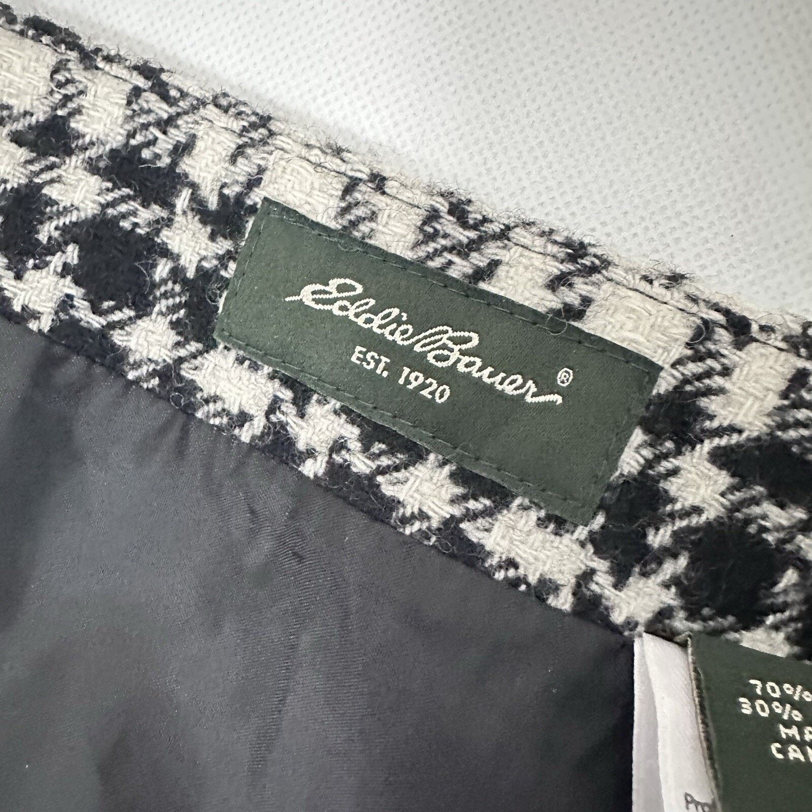 Eddie Bauer Eddie Bauer Skirt Houndstooth Plaid Wool Lined Sophisticated Size 30" / US 8 / IT 44 - 3 Thumbnail