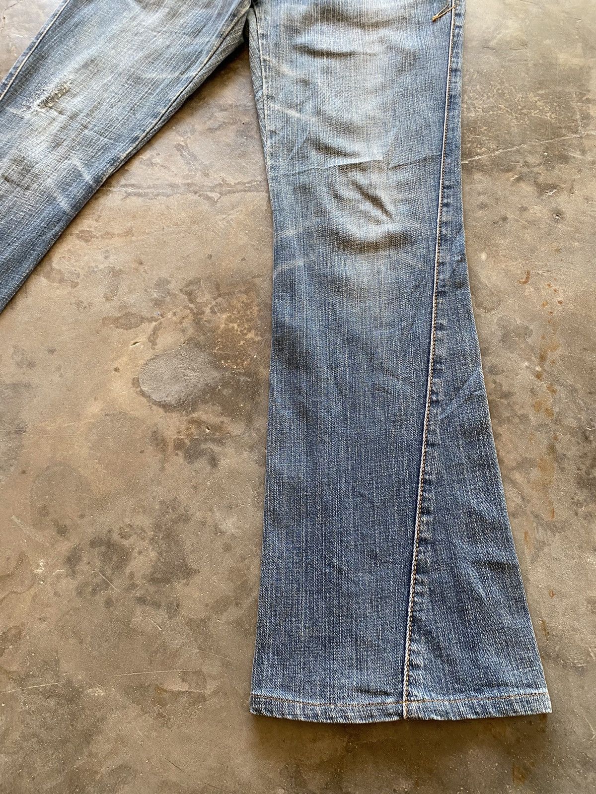 Hysteric Glamour × Japanese Brand Flare Jeans Rush Hour Wash Blue Distressed Size US 31 - 13 Thumbnail