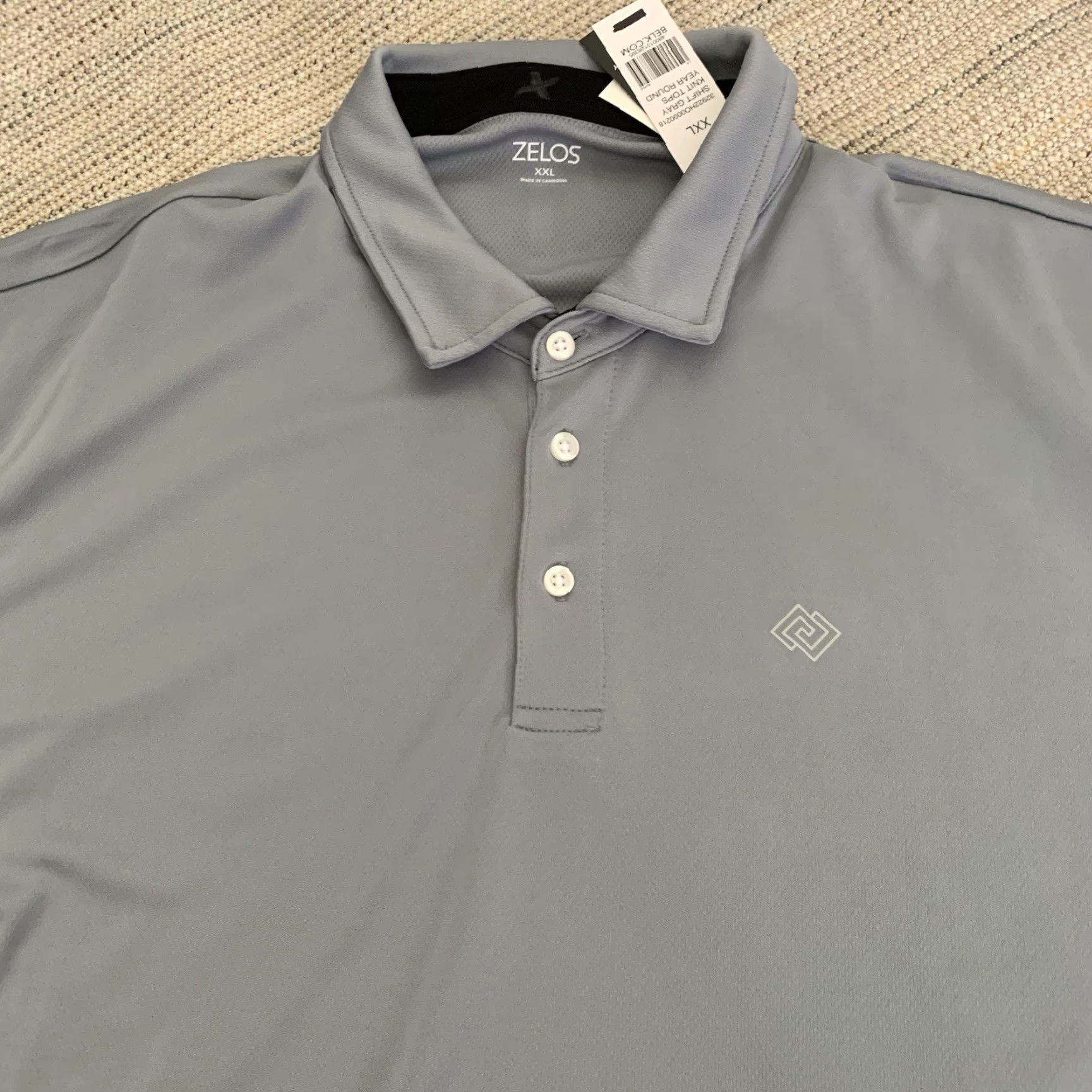 Vintage Zelos Polo Shirt Mens 2XL Gray Knit Moisture Wicking Quick Dry Polo Golf NEW Size US XXL / EU 58 / 5 - 7 Thumbnail