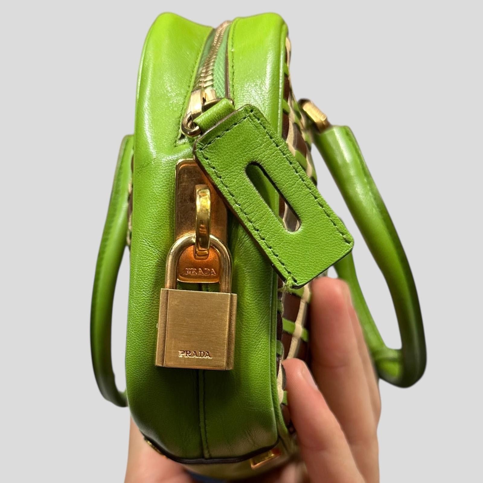 Prada Prada 2001 Mini Top Handle Leather Woven Bag + Cards Dustbag Size ONE SIZE - 7 Thumbnail
