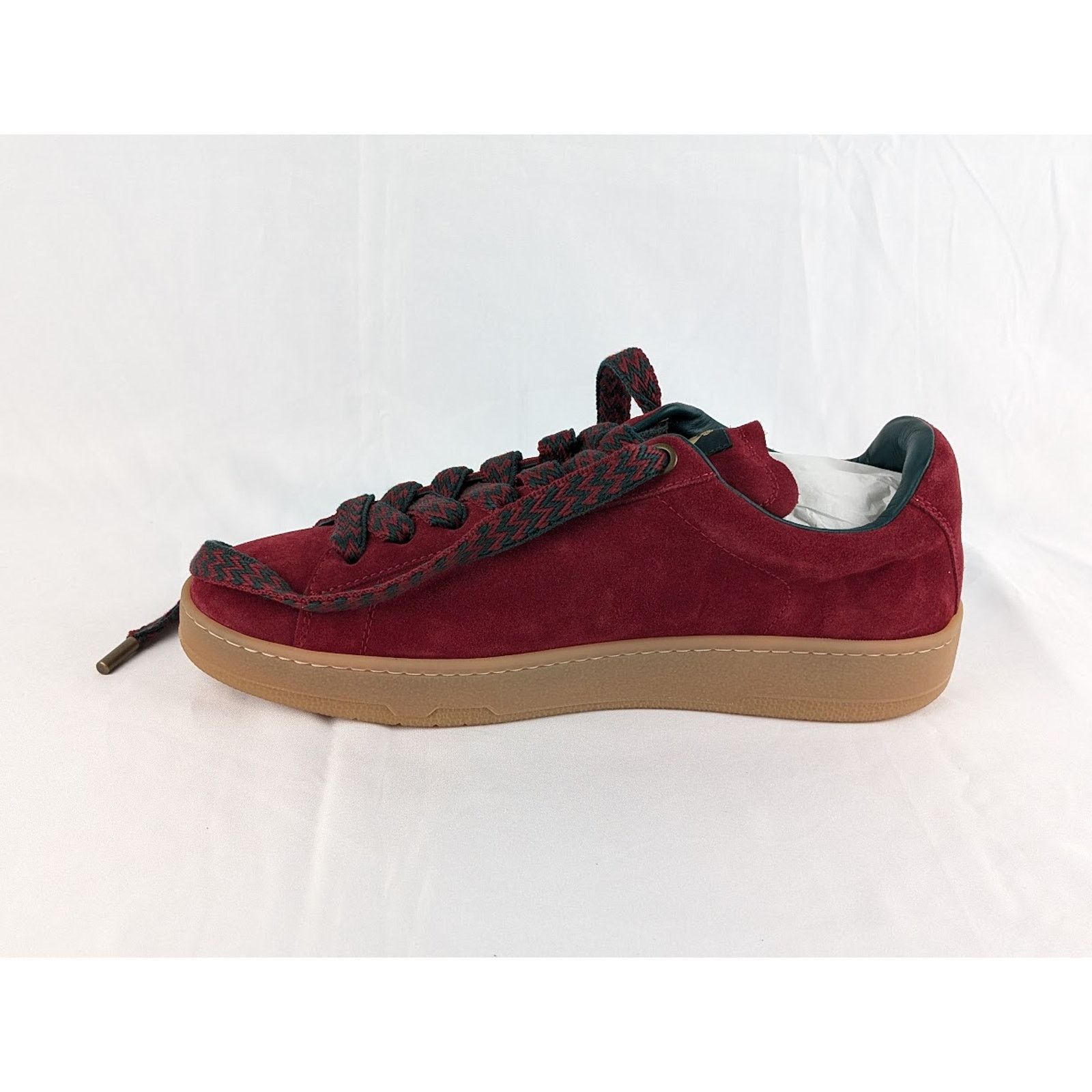 Lanvin o1rshd1 Lite Curb Low-Top Sneakers in Burgundy & Dark Green Size US 9 / EU 42 - 3 Thumbnail