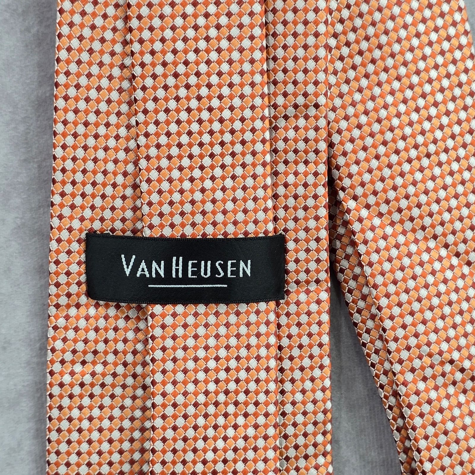 Van Heusen Van Heusen Orange Silver 100% Polyester Neck Tie NWOT Size 30 - 4 Thumbnail