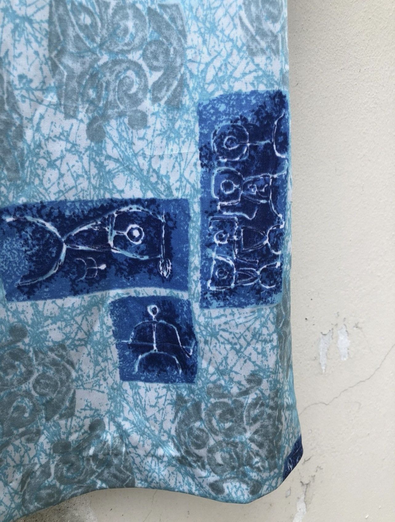 Vintage Vintage 70s NAPILI Abstract Cave Art Collar Sharp Hawaiian Size US M / EU 48-50 / 2 - 17 Thumbnail