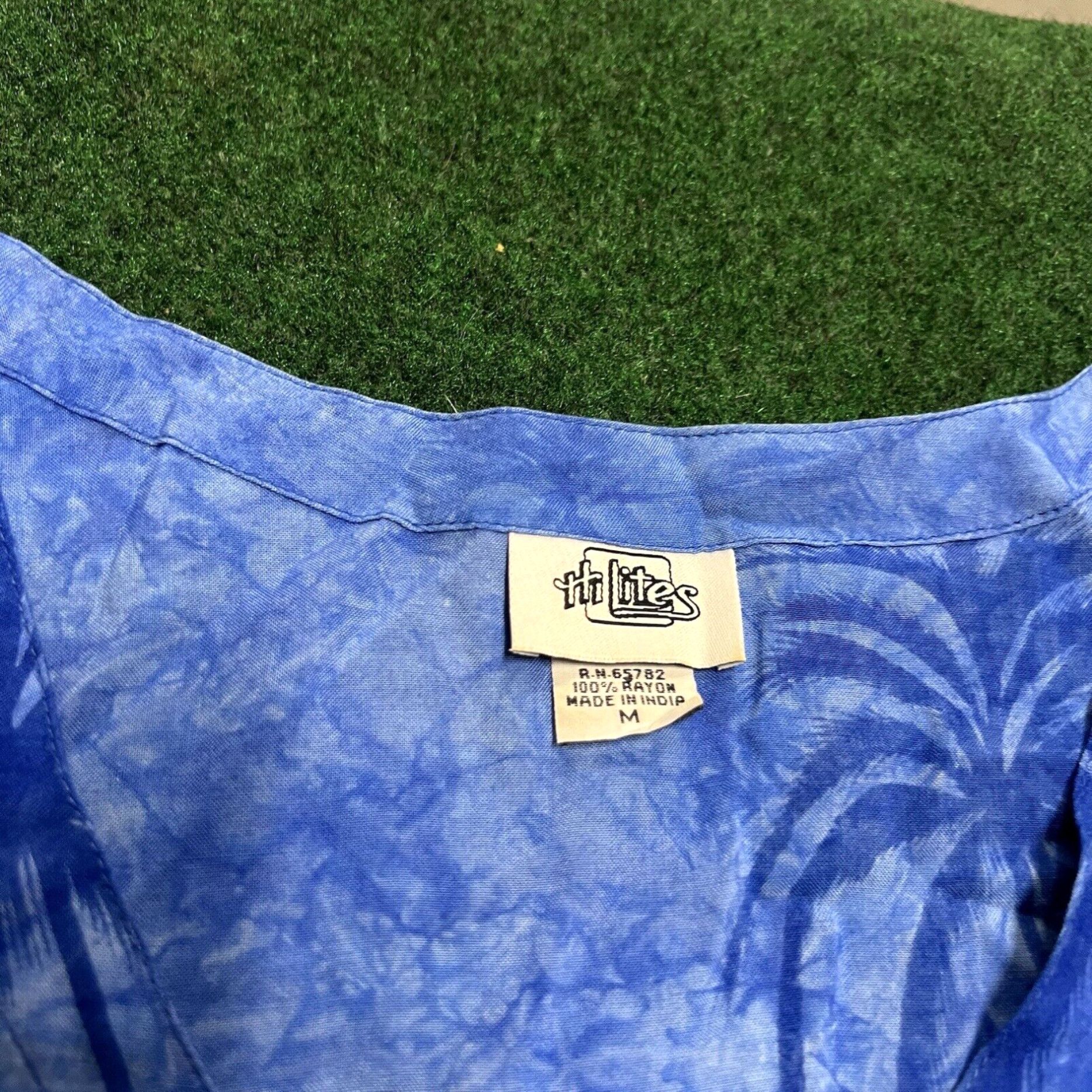 Vintage Hi Lites Womens Blue Sleeveless Tropical Cover Up Dress Beach Size Medium Size M / US 6-8 / IT 42-44 - 3 Thumbnail