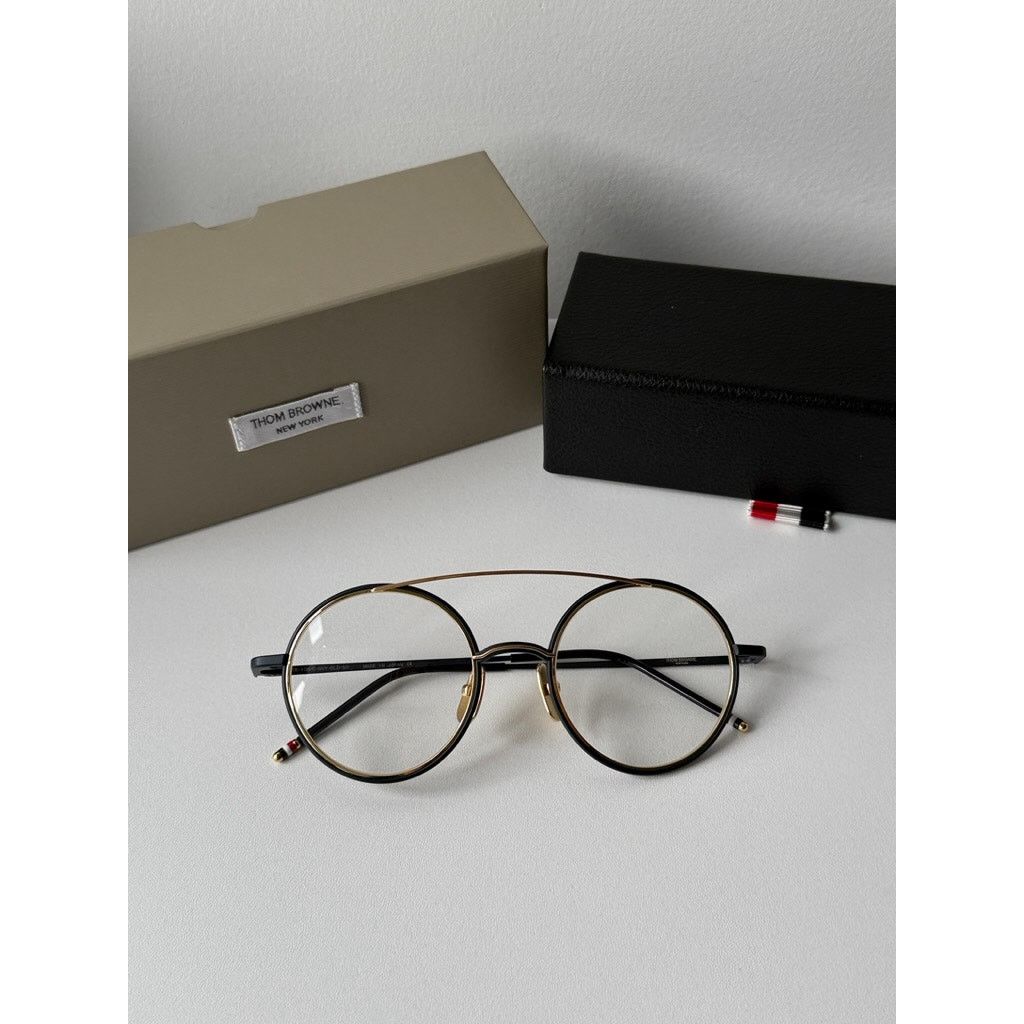 Thom Browne NEW Thom Browne TB108 Gold Round Eyeglasses Frames Size ONE SIZE - 1 Thumbnail