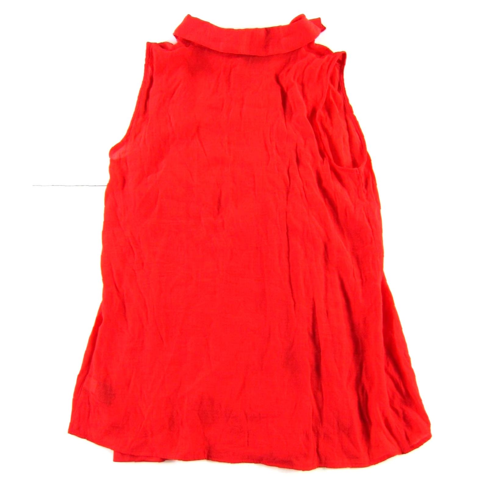 Vintage NWT Fever Blouse Sleeveless Button Down Collared Pleated Red Large Size L / US 10 / IT 46 - 2 Thumbnail