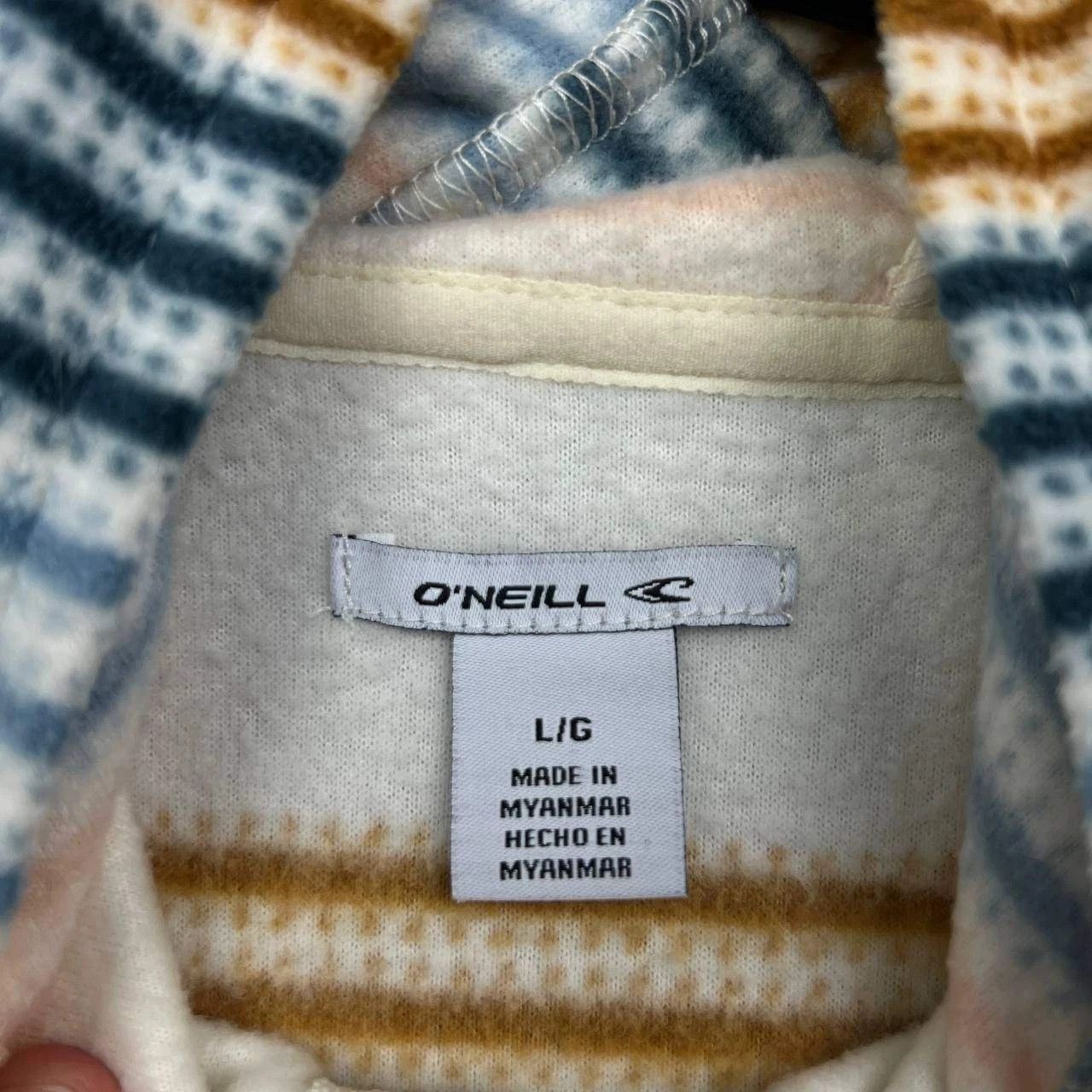 O'Neill O'Neill Hoodie Women Striped Fleece Pullover Half Zip L Size L / US 10 / IT 46 - 3 Thumbnail