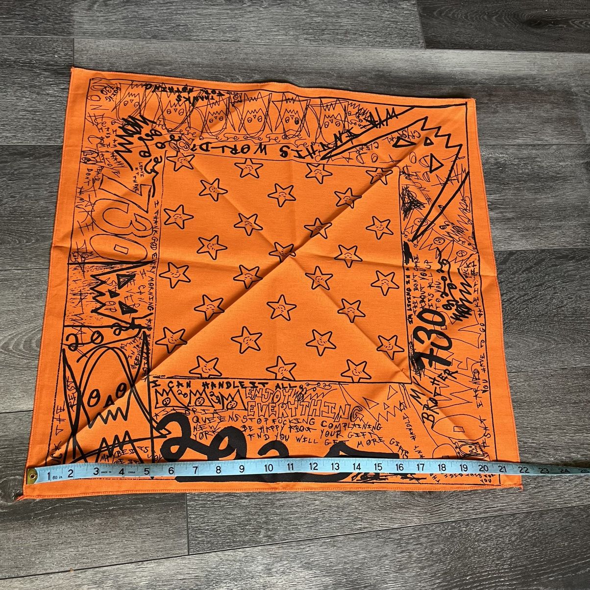 Asspizza New Asspizza 730 Exclusive Bandana Orange Orange Stars Size ONE SIZE - 3 Thumbnail
