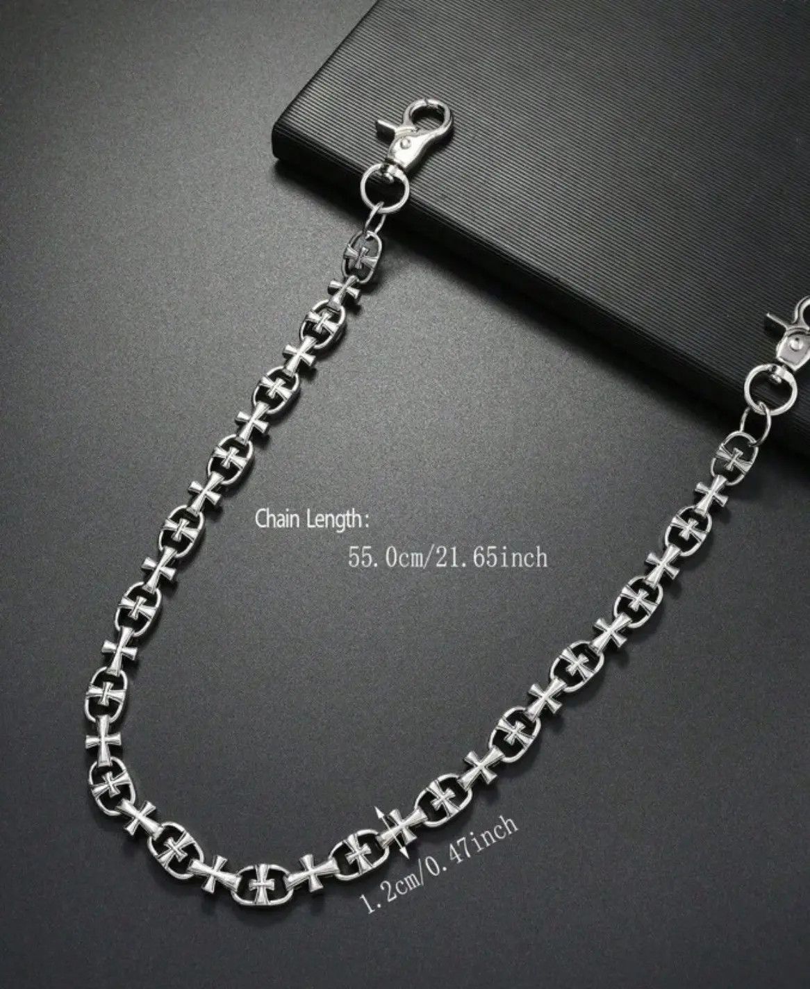 Jewelry Metal Cross Wallet Chain,Y2K Jeans Chain,Gothic Pants Chain Size ONE SIZE - 3 Thumbnail