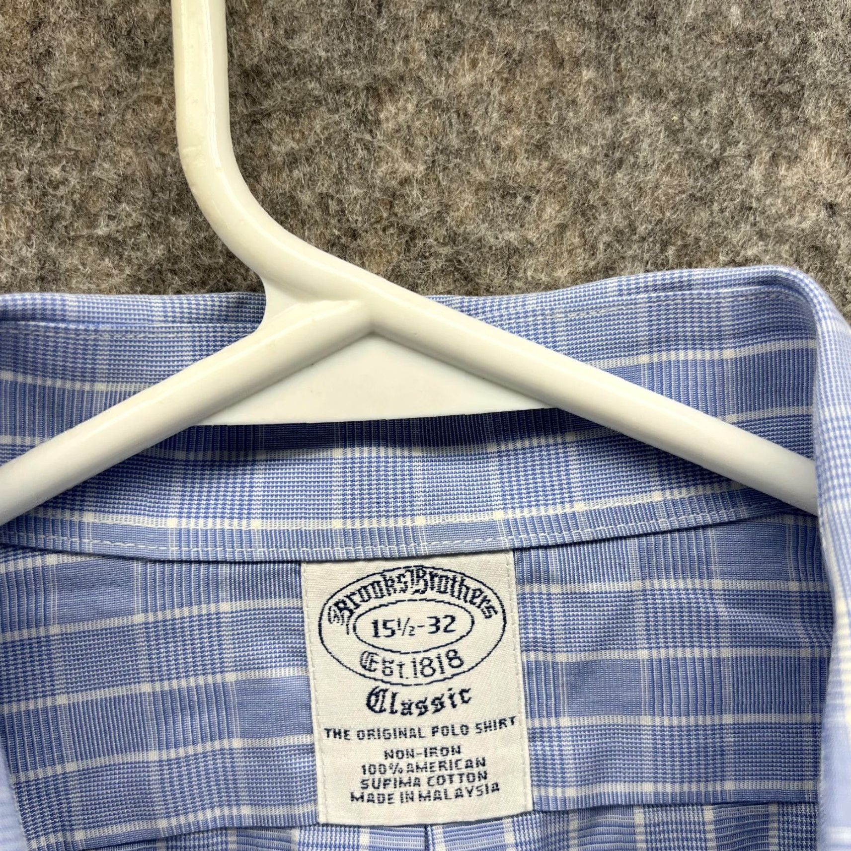 Brooks Brothers Brooks Brothers Shirt Men 15.5 35 Adult Blue Glen Check Button Down Classic Shirt Size US L / EU 52-54 / 3 - 5 Thumbnail