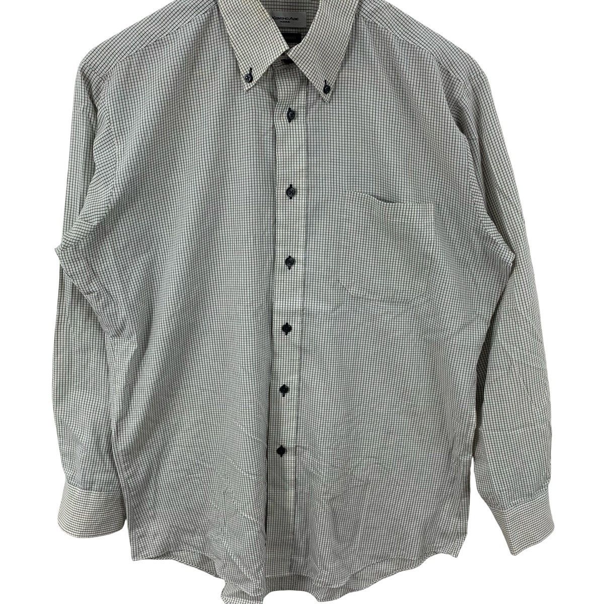 Vintage Vintage Minimal Micro Check Button Down Shirt Grid Pattern Size US L / EU 52-54 / 3 - 6 Thumbnail