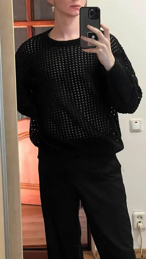 Aran Isles Knitwear × Hypebeast × Japanese Brand knitted sweater with holes Size US L / EU 52-54 / 3 - 2 Thumbnail