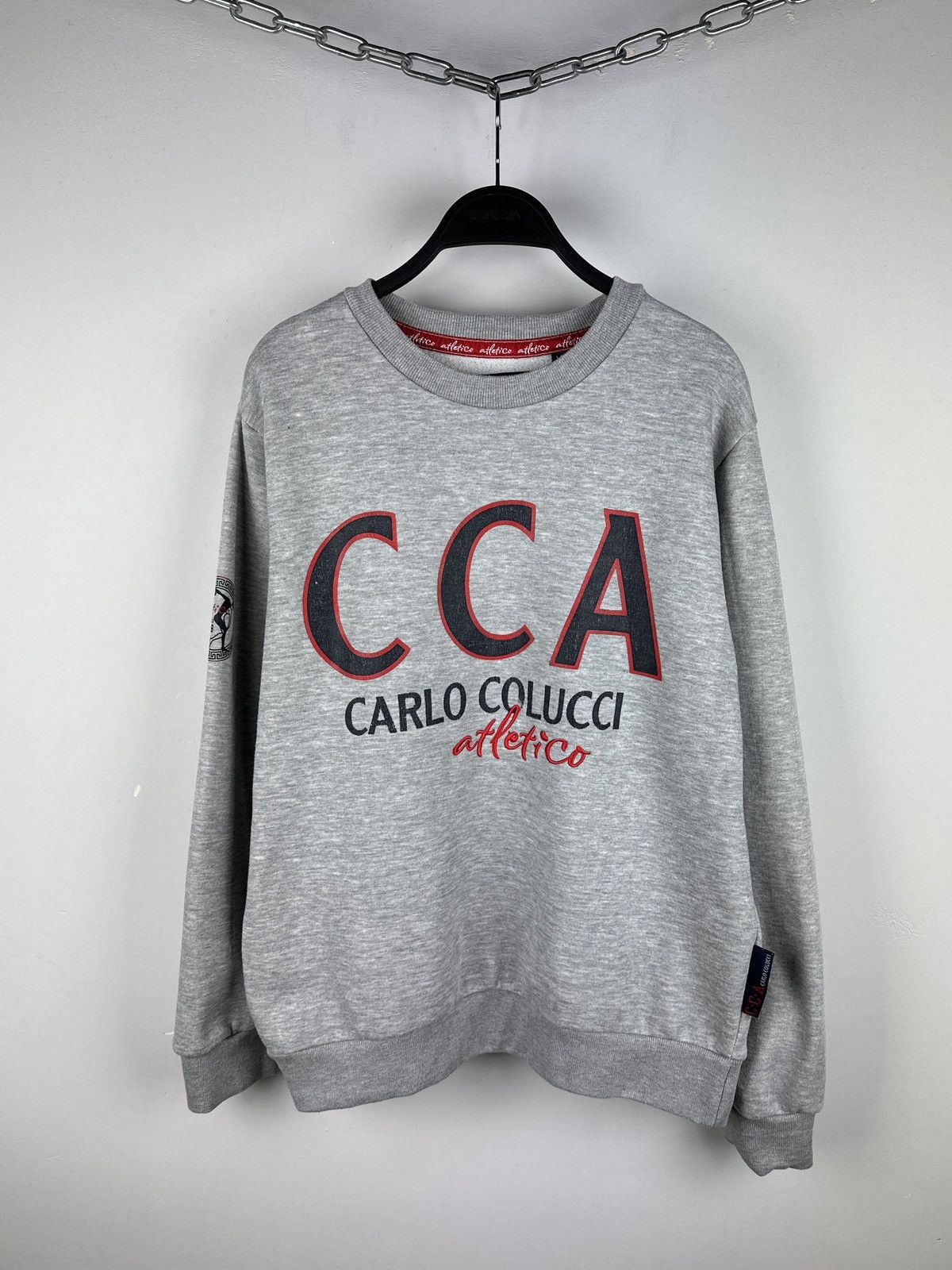 Carlo Colucci × Vintage Carlo Colucci Athletico Big Logo Grey Sweatshirt Size US M / EU 48-50 / 2 - 1 Thumbnail