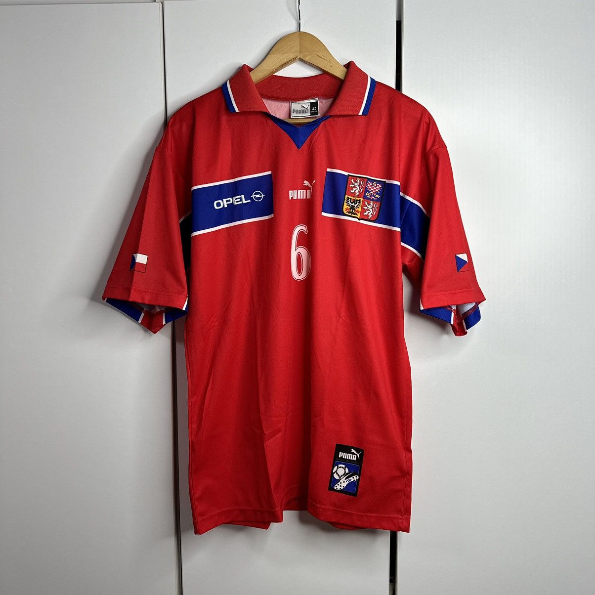 Puma Czech Republic Puma 1998 6 Berger Home Vintage Jersey Size US M / EU 48-50 / 2 - 1 Thumbnail
