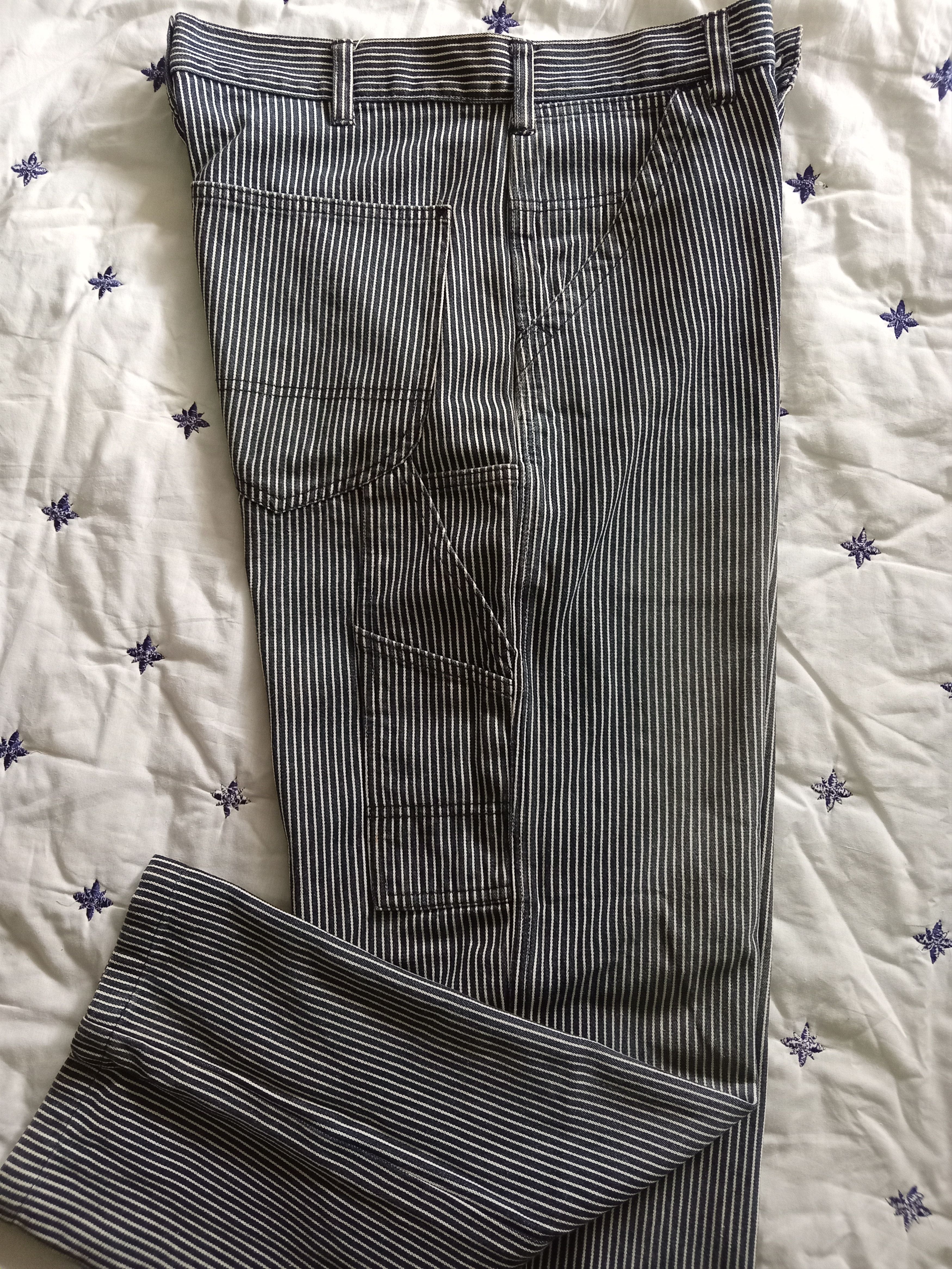 Japanese Brand × Vintage DOG HOUSE💥Faded Union Made Hickory Stripes Carpenter Pants Size US 32 / EU 48 - 11 Thumbnail