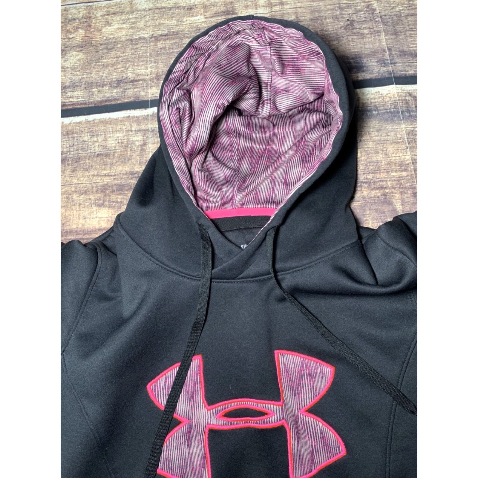 Under Armour Under Armour Coldgear Sweatshirt Hooded Small Black Pink Mens Cold Gear Hoodie Size US S / EU 44-46 / 1 - 5 Thumbnail