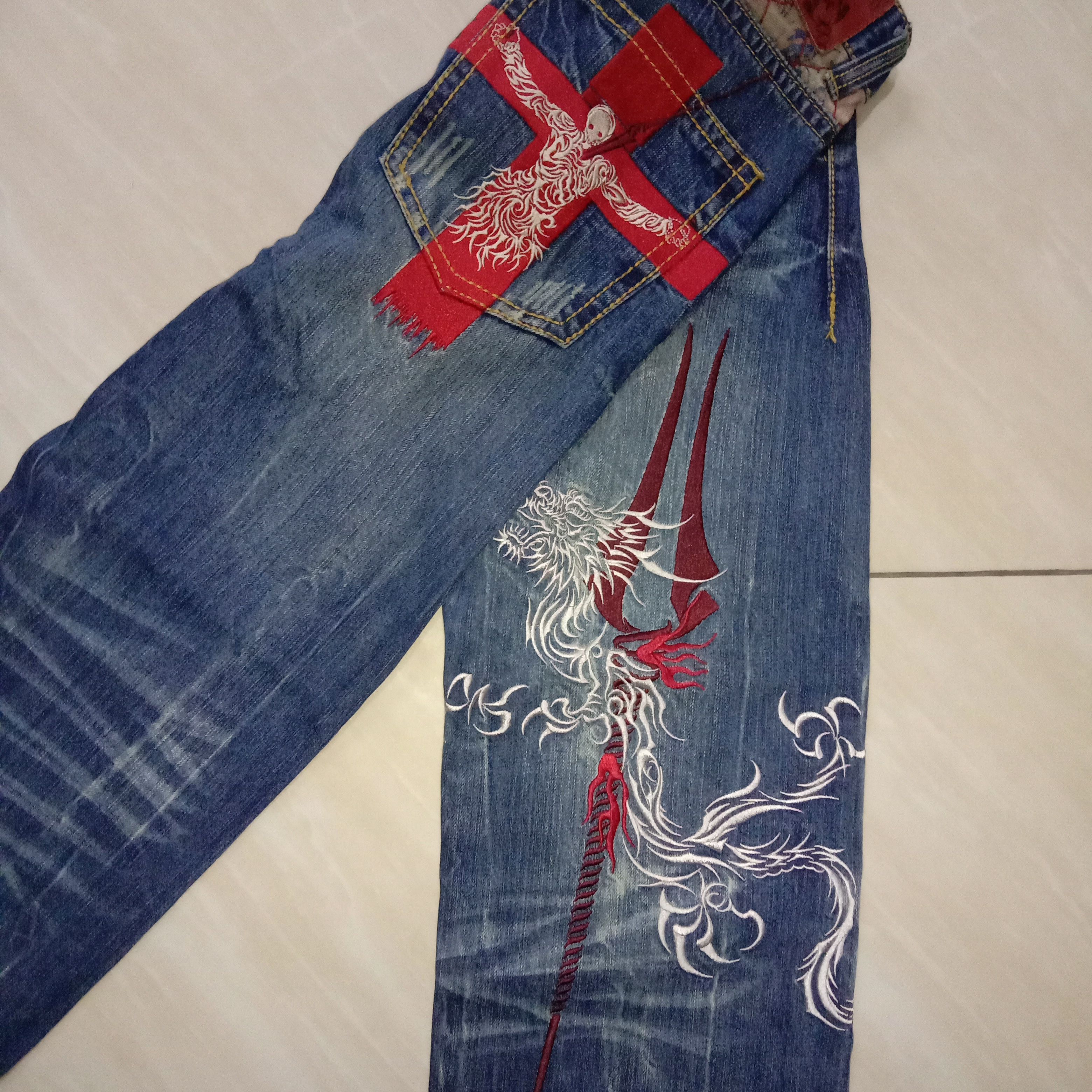 Anime × Cartoon Network × Japanese Brand Jeans Nishiki x Neon Genesis Evangelion Anime Manga Rare 00s Size US 30 / EU 46 - 2 Thumbnail