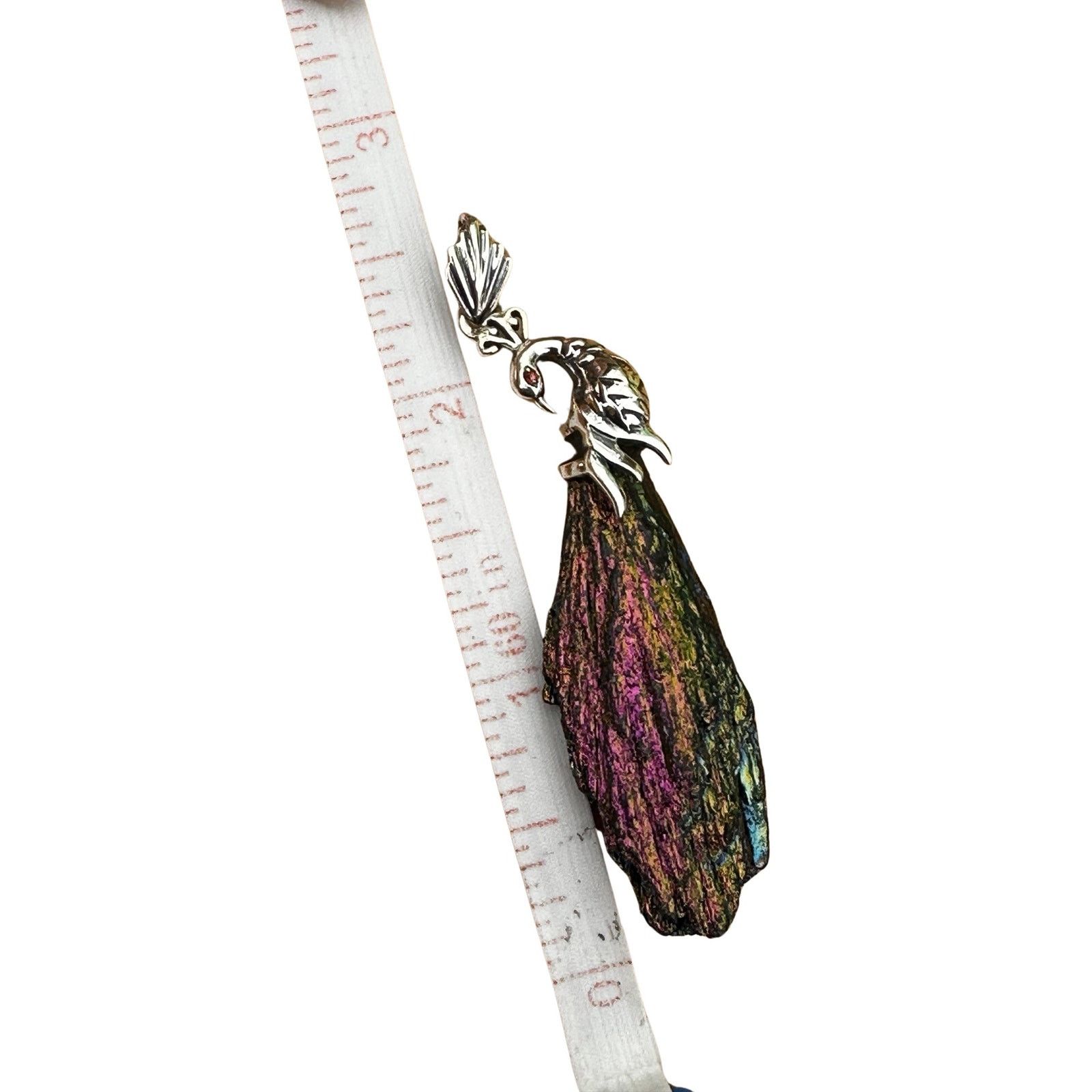 Vintage Sterling Silver Peacock Ore Pendant Size ONE SIZE - 6 Thumbnail