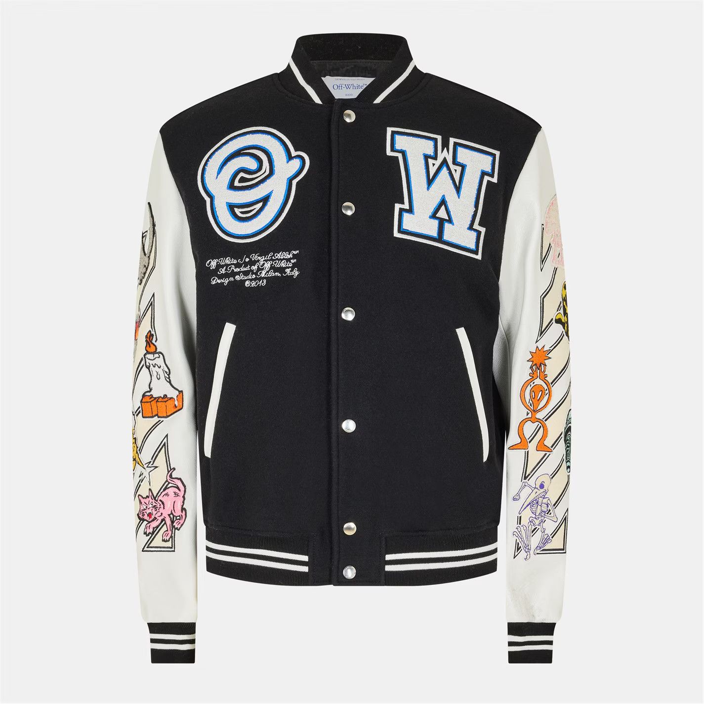 Off-White o1g2r1mq0326 Relaxed Fit Varsity Jacket in Multicolor Size US XXS / EU 40 - 1 Thumbnail
