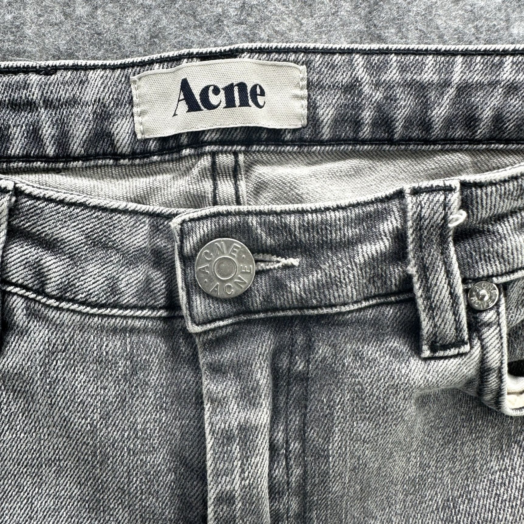 Vintage Acne Jeans Womens 27 Gray High Rise Distressed Skinny Raw Hem Rip Knee Denim Slim 100% Cotton Jeans Womens Size 27" / US 4 / IT 40 - 7 Thumbnail