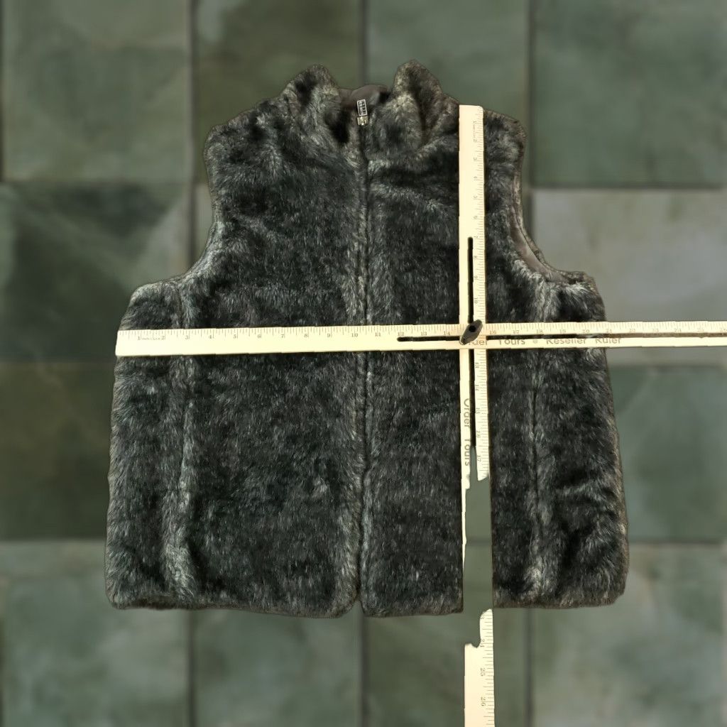 Guess VINTAGE GUESS Vest Womens M Gray Full Zip Reversible Faux Fur Mock Neck Gray Pockets Casual Outdoor 90s Mens Womens Size M / US 6-8 / IT 42-44 - 1 Thumbnail